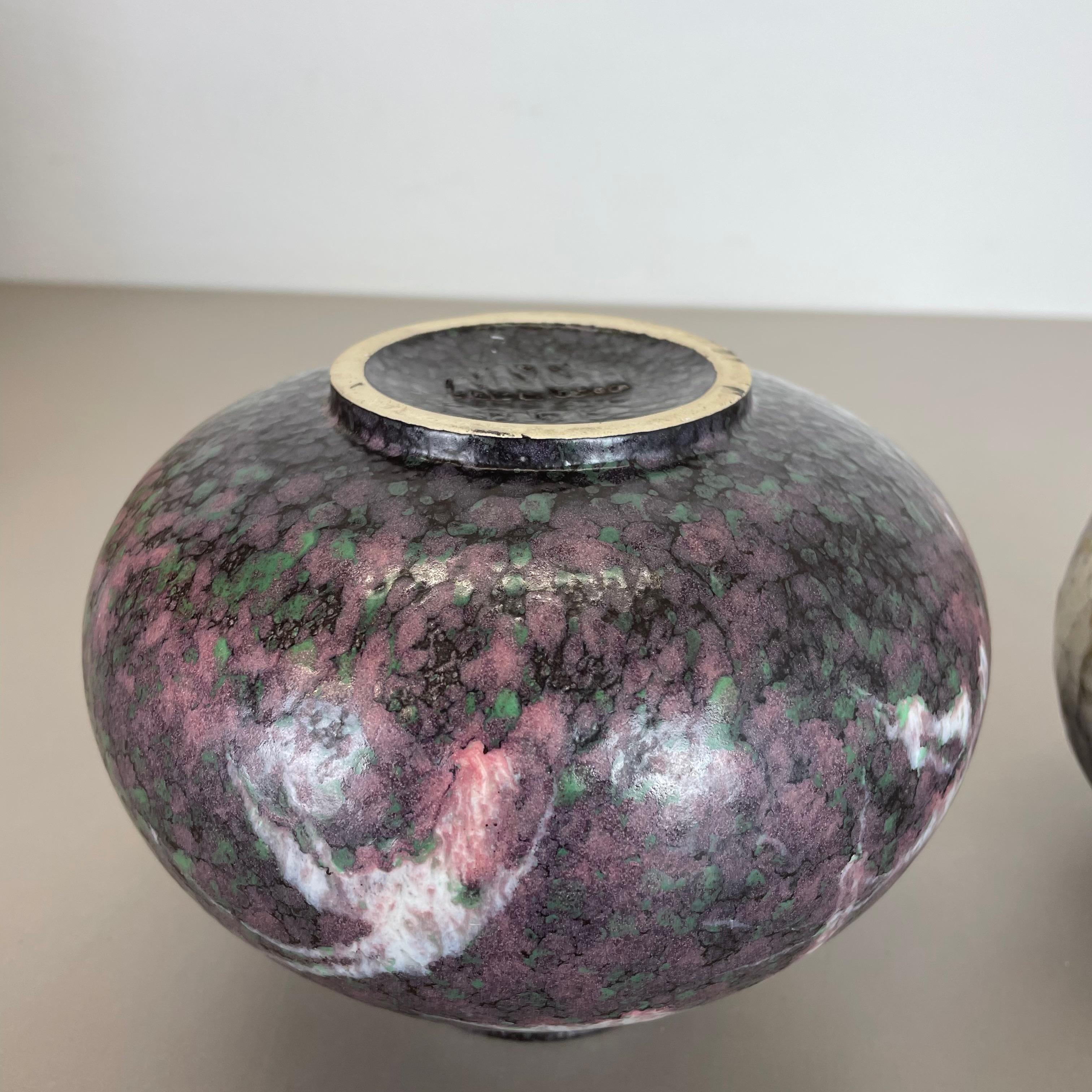 Set of 2 Pottery Vases Fat Lava Abstract Designed by Ruscha, Germany, 1970s 4