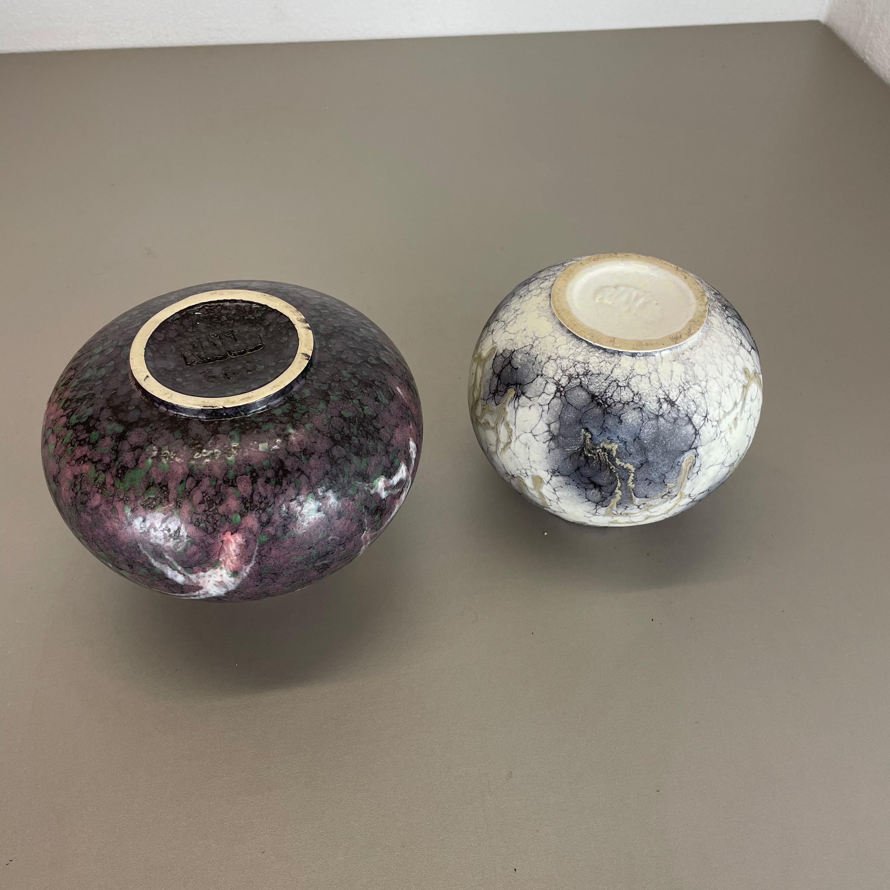 Set of 2 Pottery Vases Fat Lava Abstract Designed by Ruscha, Germany, 1970s 11