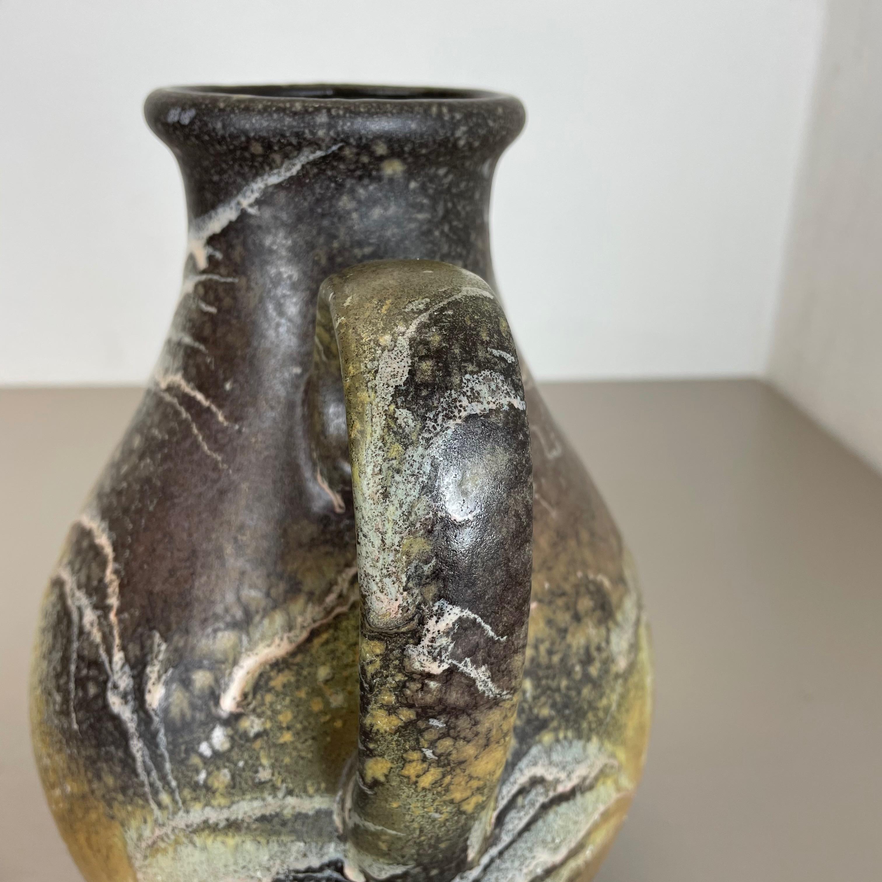 Ensemble de 2 vases en poterie lave grasse abstraite fabriqués par Ruscha, Allemagne, années 1960 en vente 7