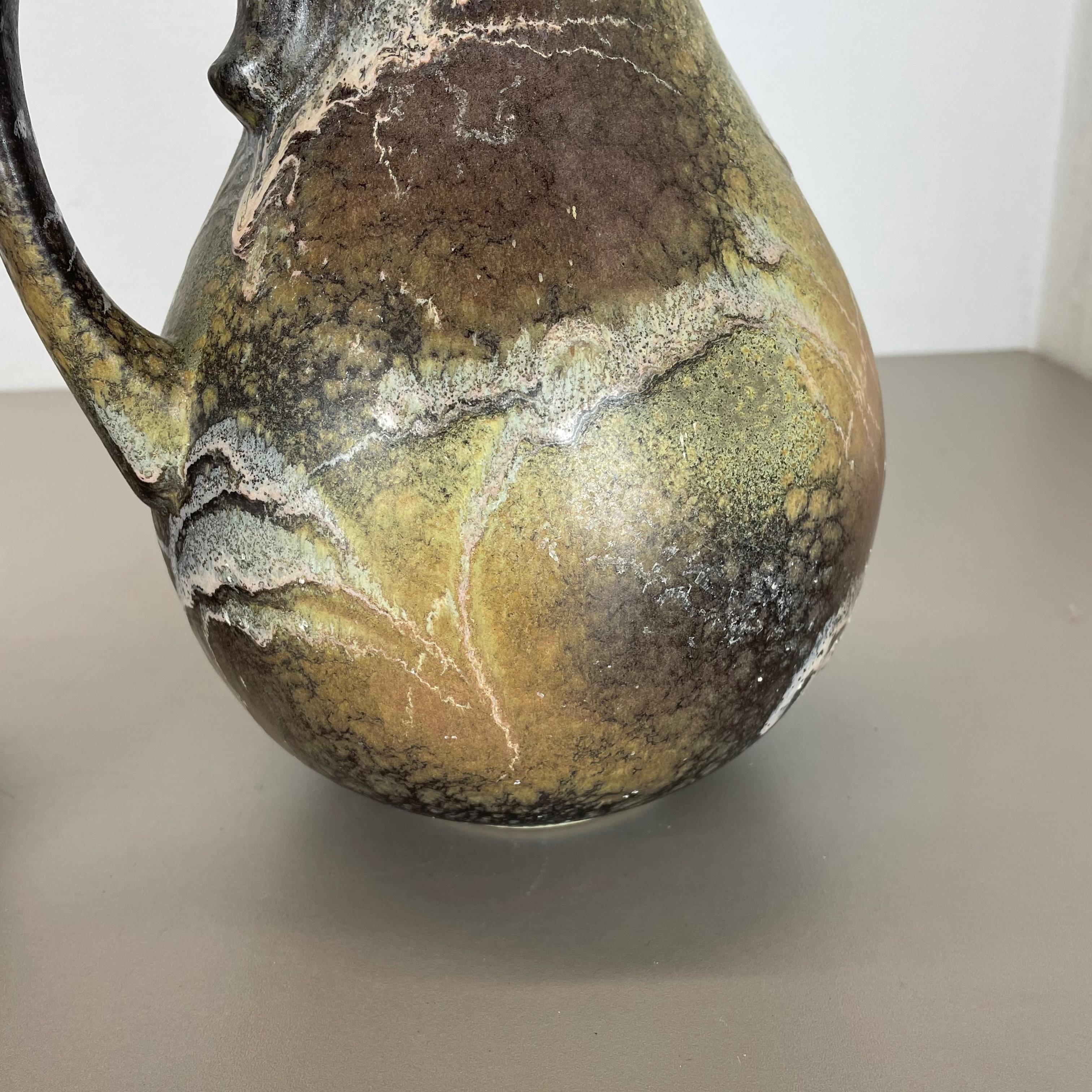 Ensemble de 2 vases en poterie lave grasse abstraite fabriqués par Ruscha, Allemagne, années 1960 en vente 8