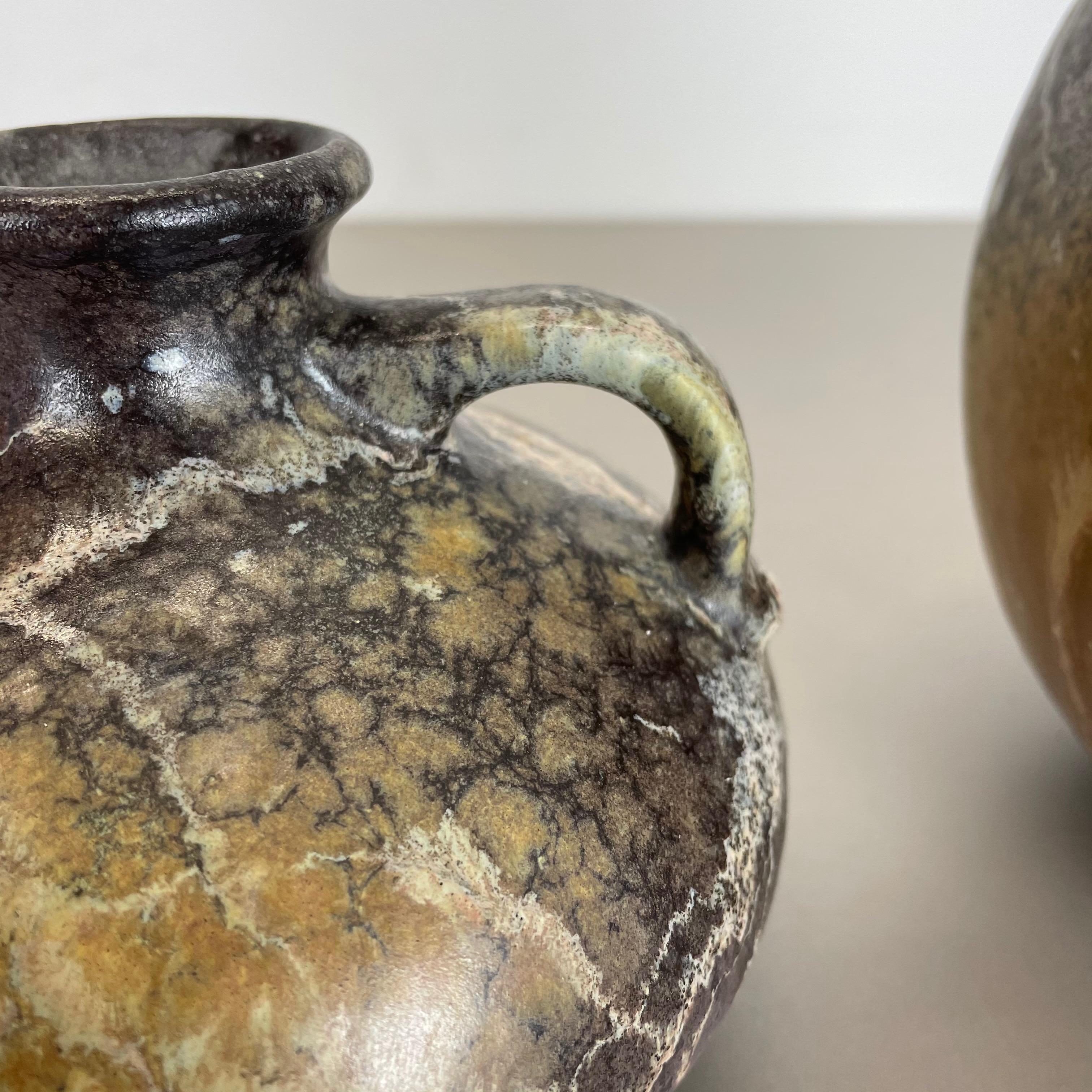 Ensemble de 2 vases en poterie lave grasse abstraite fabriqués par Ruscha, Allemagne, années 1960 en vente 1