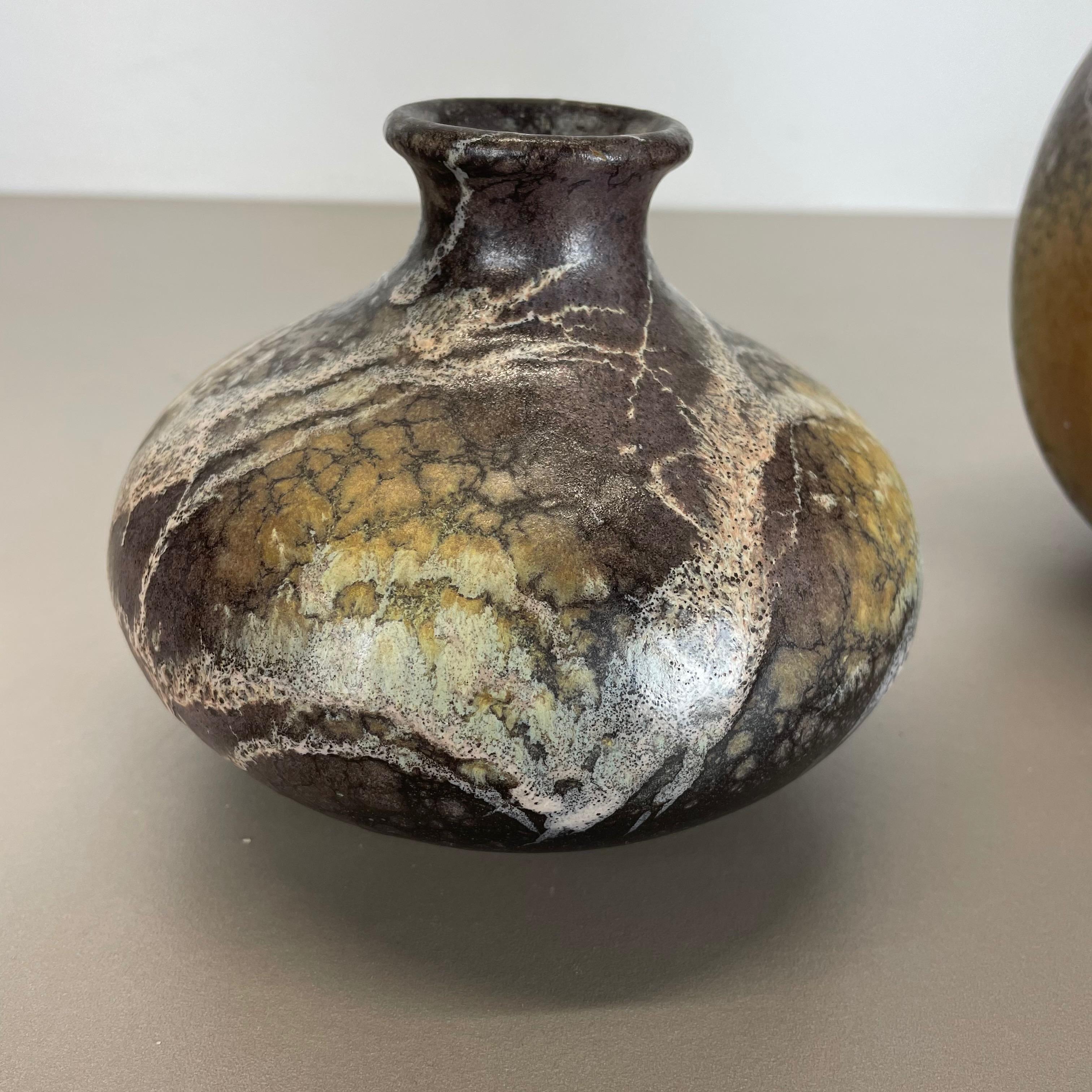 Ensemble de 2 vases en poterie lave grasse abstraite fabriqués par Ruscha, Allemagne, années 1960 en vente 2