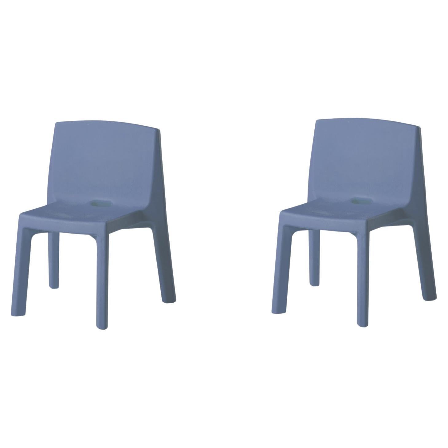 Set di 2 sedie Q4 blu polvere di Jorge Najera