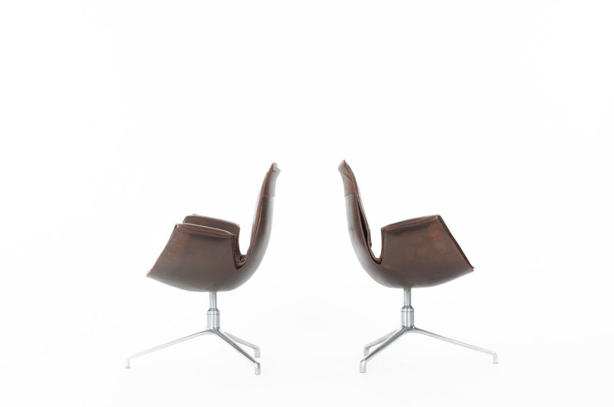 Danois Ensemble de 2 fauteuils Preben Fabricius&Jorge Kastholm, modèle 6772 1960