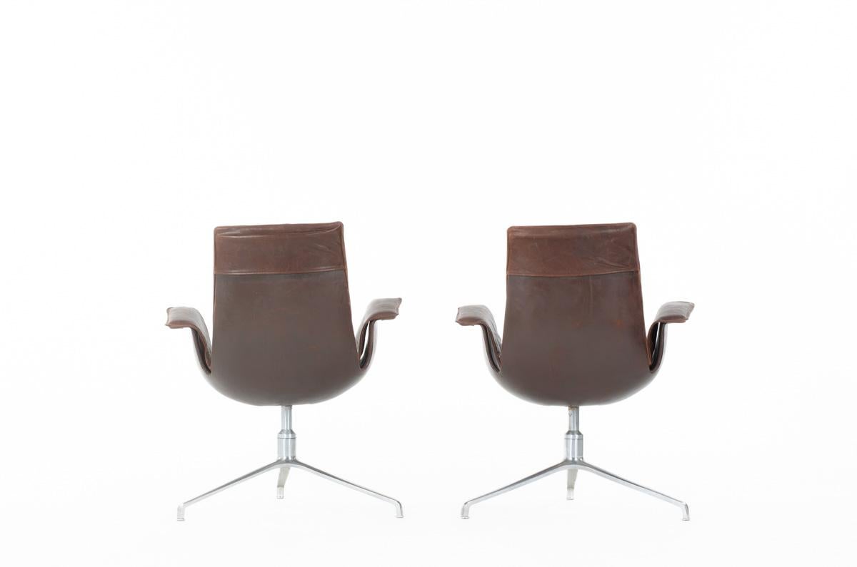 Ensemble de 2 fauteuils Preben Fabricius&Jorge Kastholm, modèle 6772 1960 Bon état à JASSANS-RIOTTIER, FR