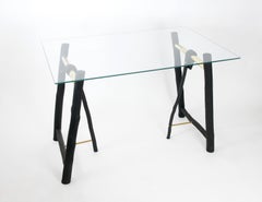 Set of 2 Pressed Wood Trestle by Johannes Hemann