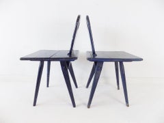 Set of 2 primitive farmer chairs Germany, 1900