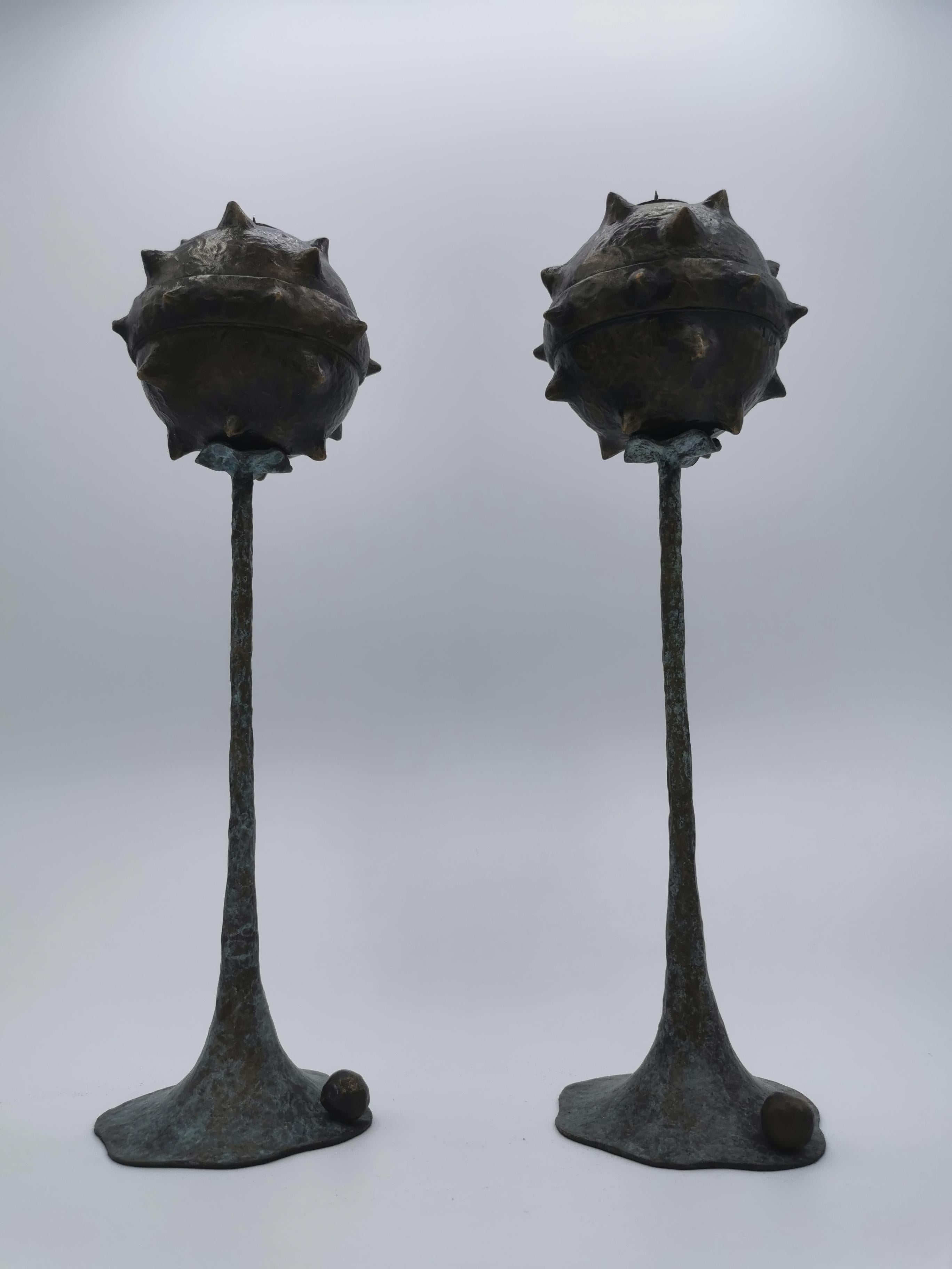 Other Set of 2 Primus Big Candlesticks by Emanuele Colombi For Sale