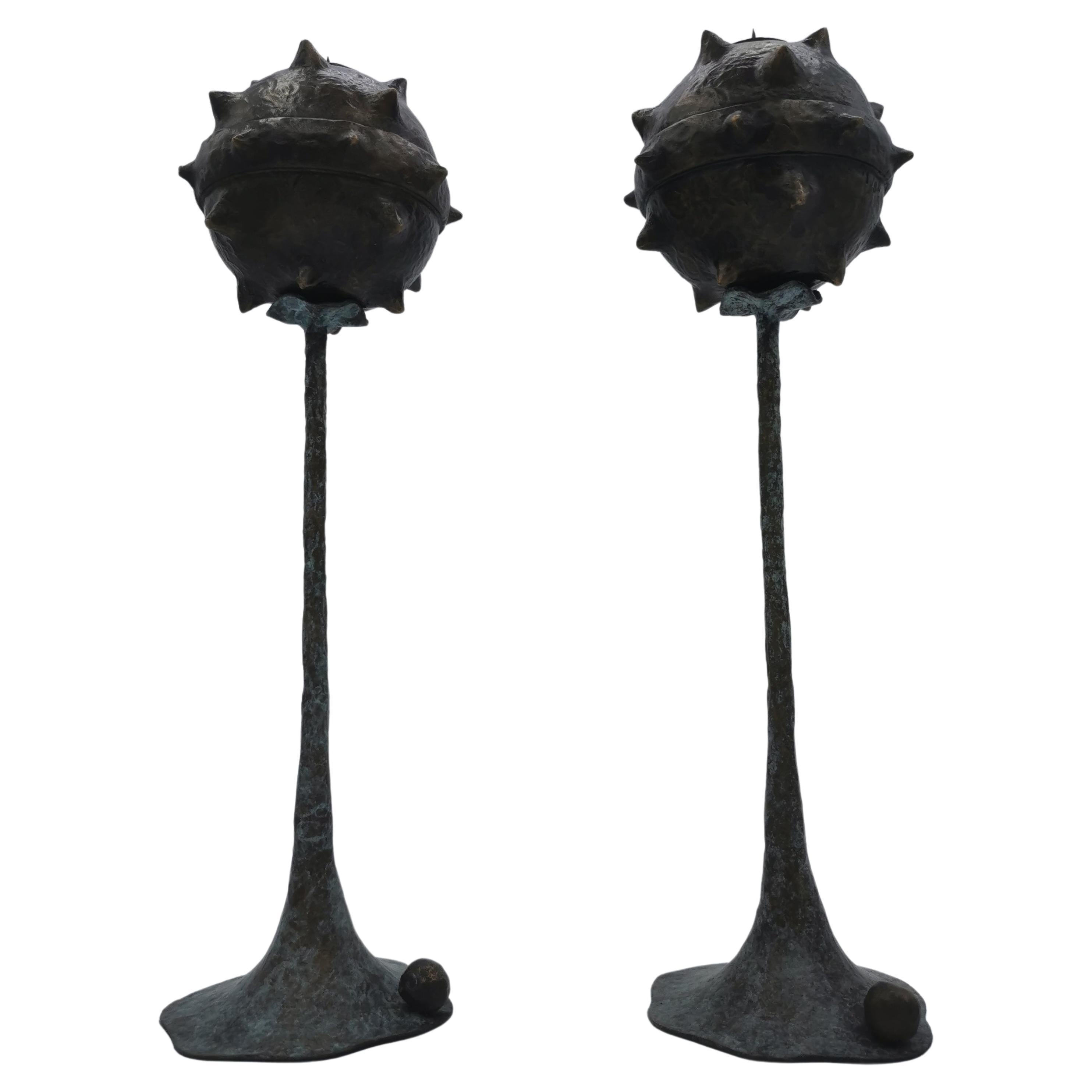 Set of 2 Primus Small Candlesticks by Emanuele Colombi For Sale