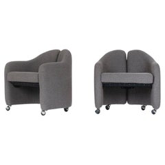 Set of 2 PS142 armchairs by Osvaldo Borsani for Tecno, 1960