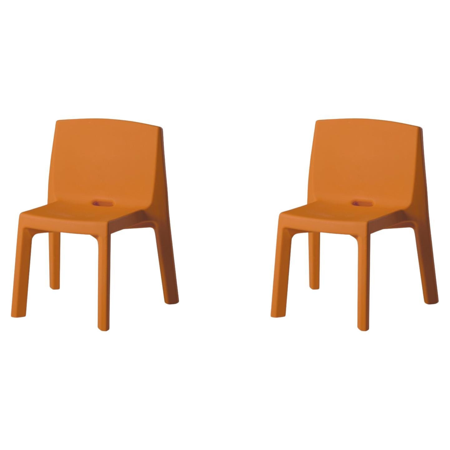 Set di 2 sedie Q4 arancio zucca di Jorge Najera in vendita