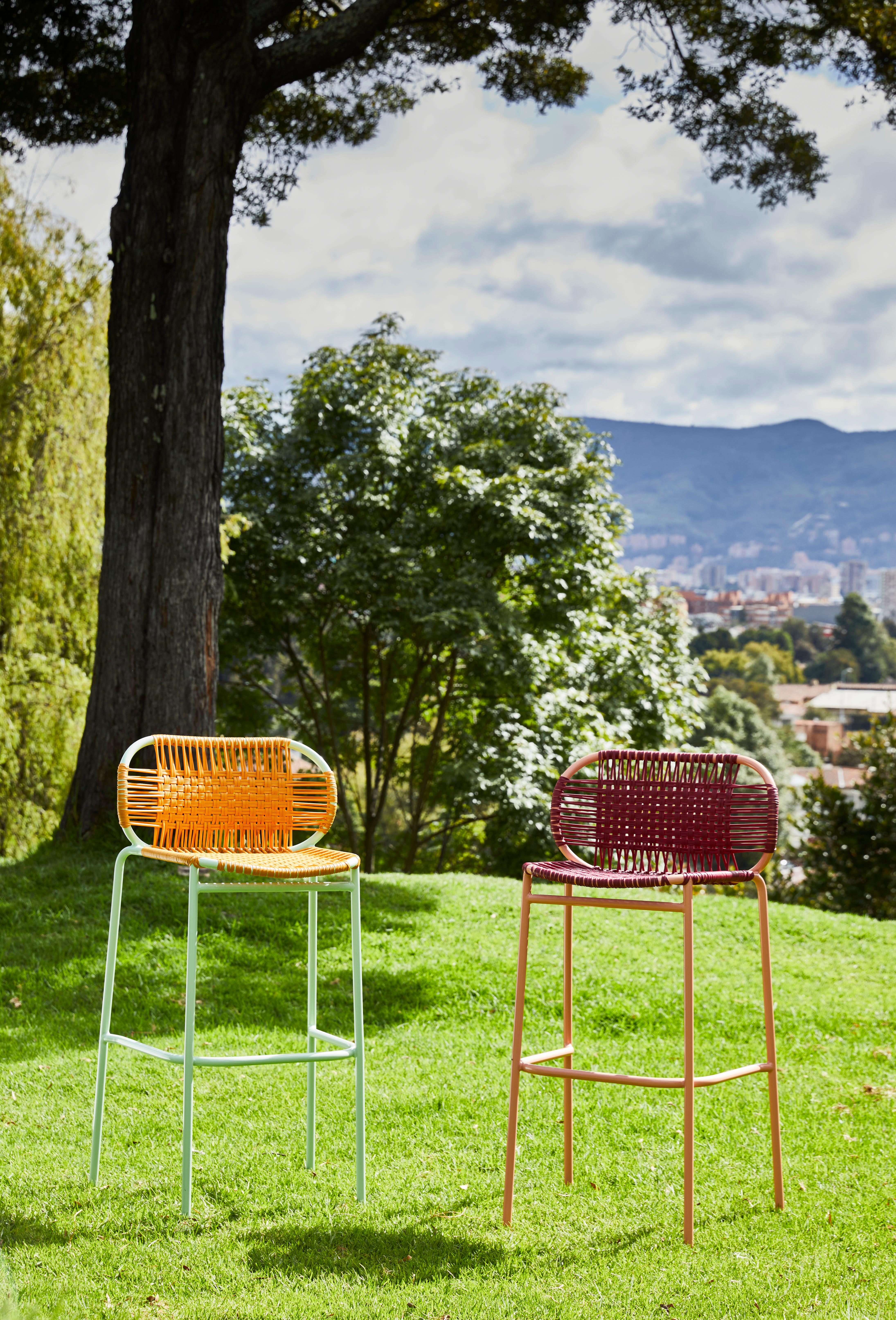 Contemporary Set of 2 Purple Cielo Bar Stool by Sebastian Herkner For Sale