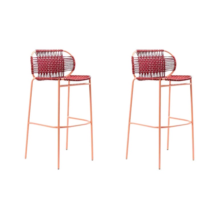 Set of 2 Purple Cielo Bar Stool by Sebastian Herkner