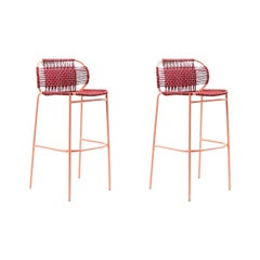 Set of 2 Purple Cielo Bar Stool by Sebastian Herkner