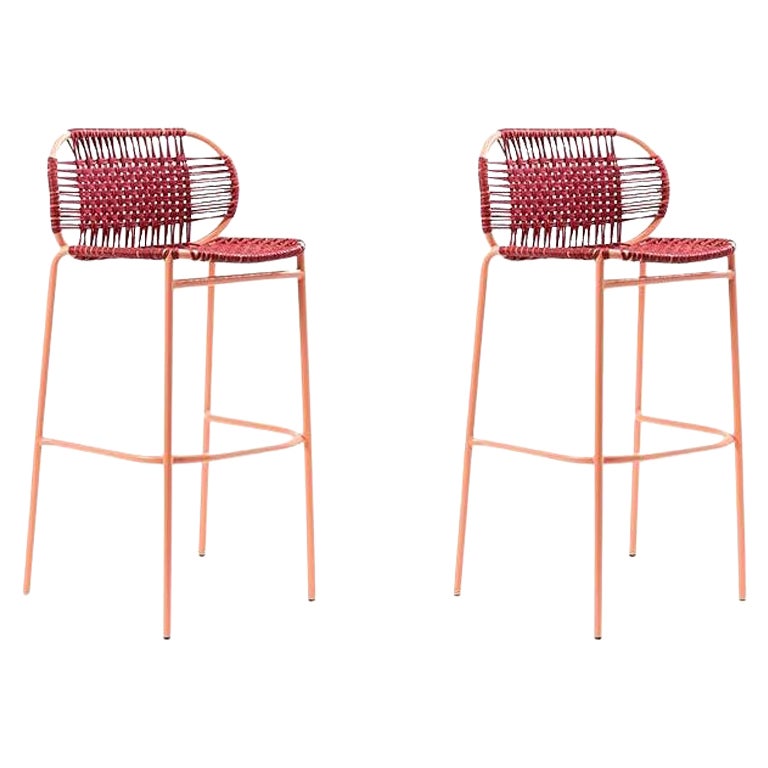Set of 2 Purple Cielo Bar Stool by Sebastian Herkner