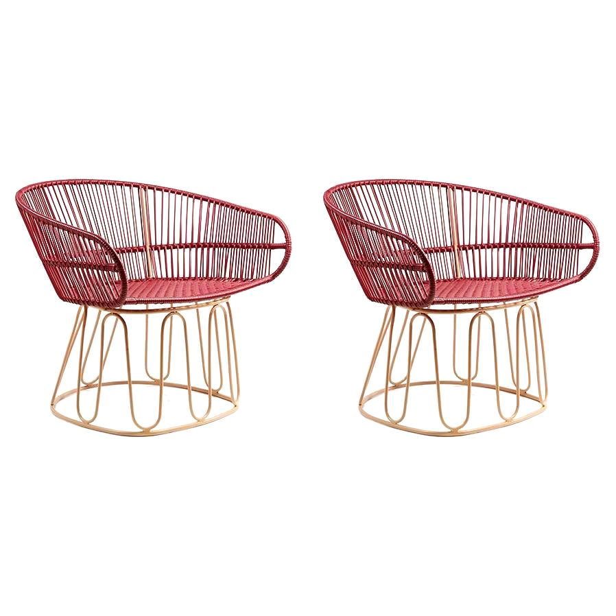 Set di 2 sedie Circo Lounge Chair viola di Sebastian Herkner