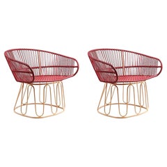 Set di 2 sedie Circo Lounge Chair viola di Sebastian Herkner