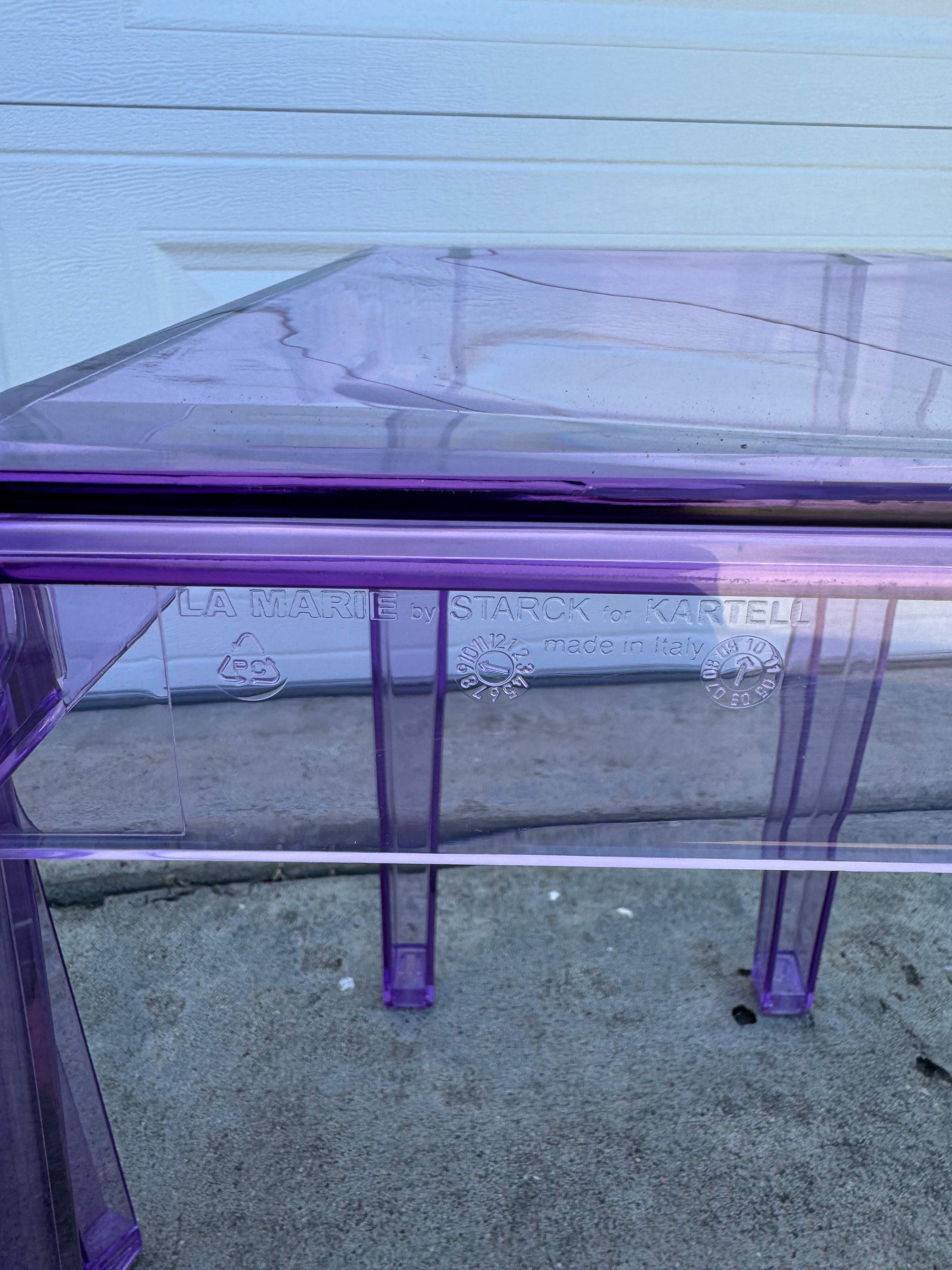 Set of 2 Purple La Marie Chairs By Philippe Starck For Kartell, Made In Italy For Sale 4
