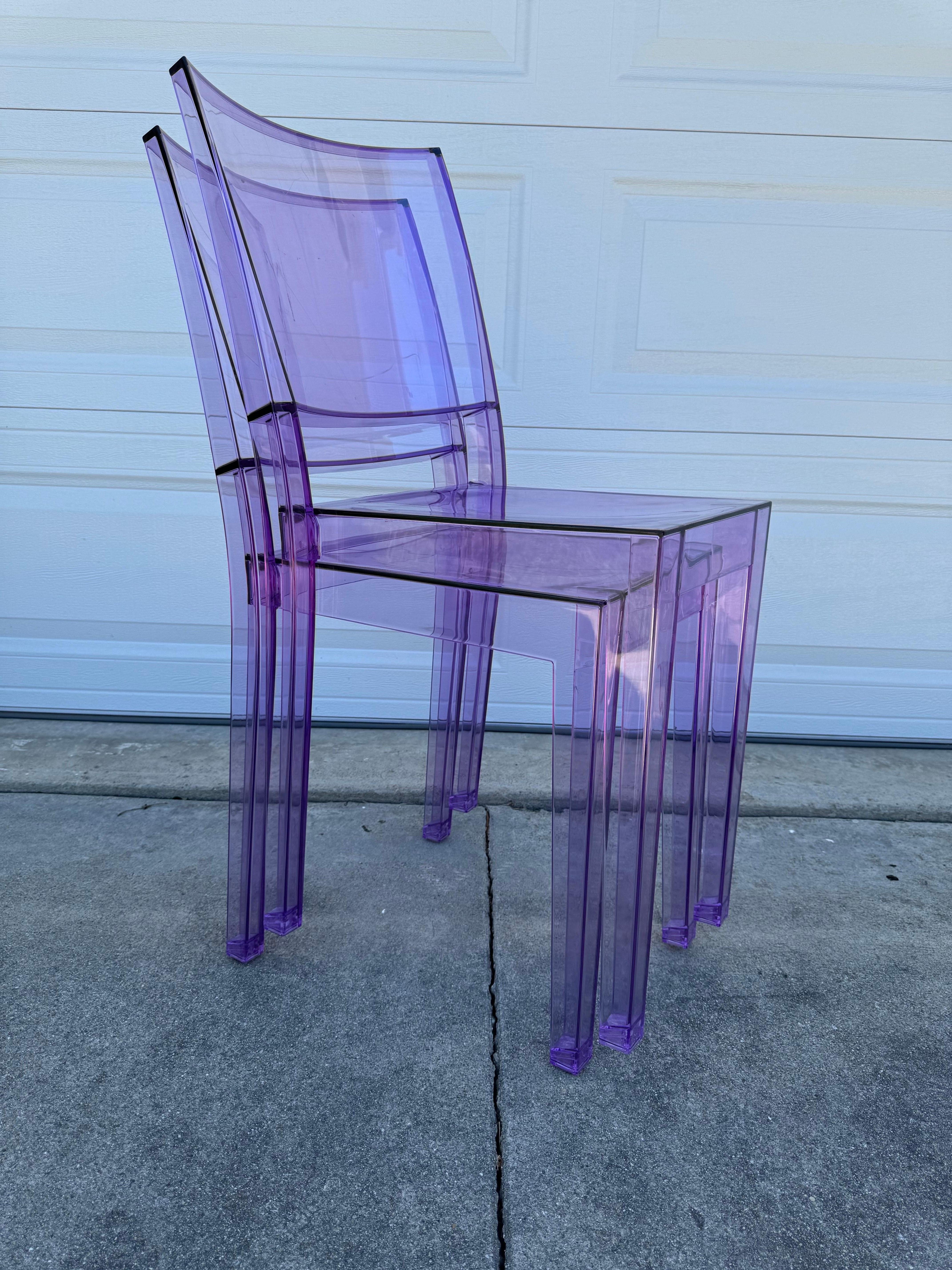 Set of 2 Purple La Marie Chairs By Philippe Starck For Kartell, Made In Italy For Sale 10