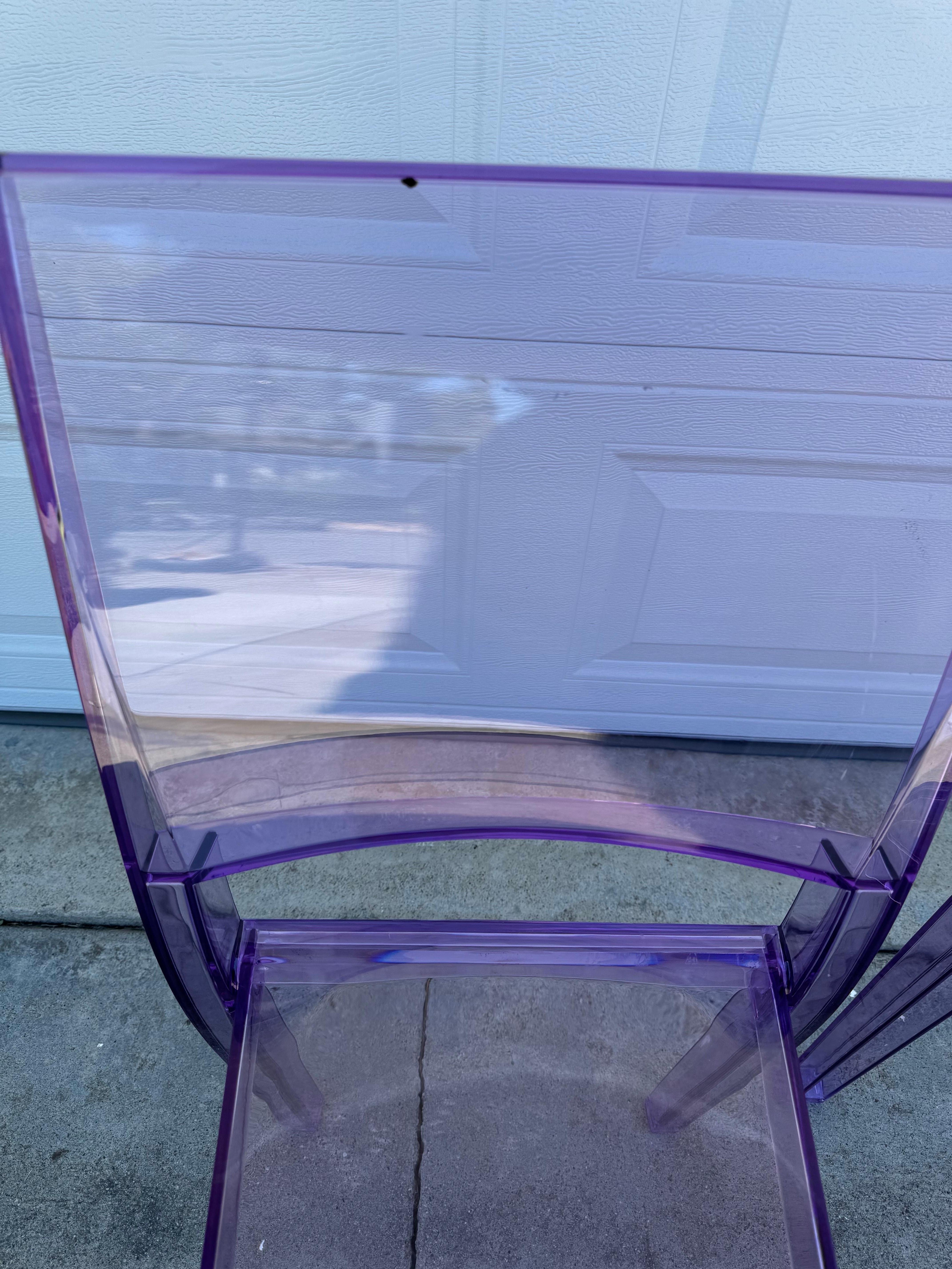 Plastic Set of 2 Purple La Marie Chairs By Philippe Starck For Kartell, Made In Italy For Sale