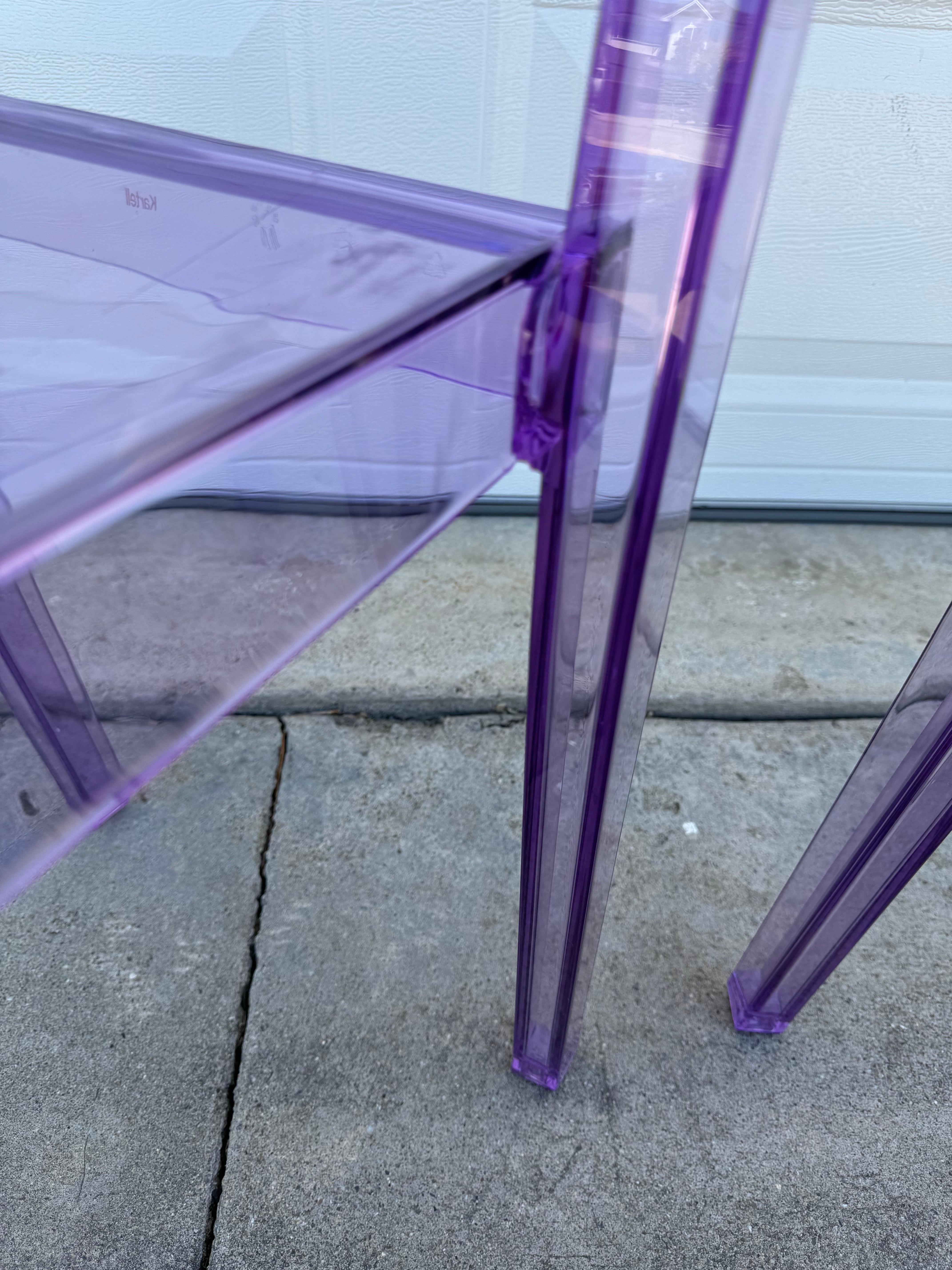 Set of 2 Purple La Marie Chairs By Philippe Starck For Kartell, Made In Italy For Sale 2