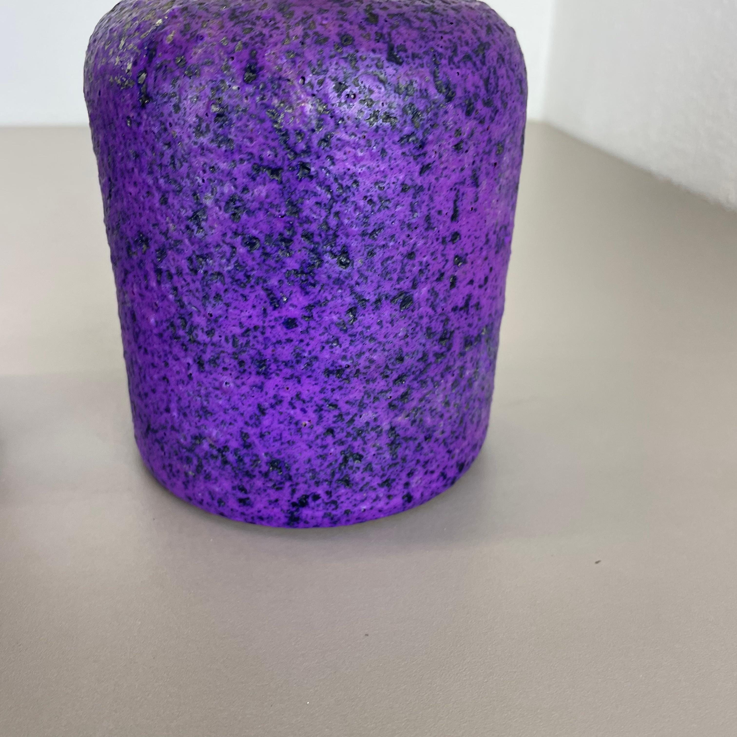 Set of 2 Purple Pink Ceramic Pottery Vase Objects Otto Keramik, Germany, 1970 For Sale 10