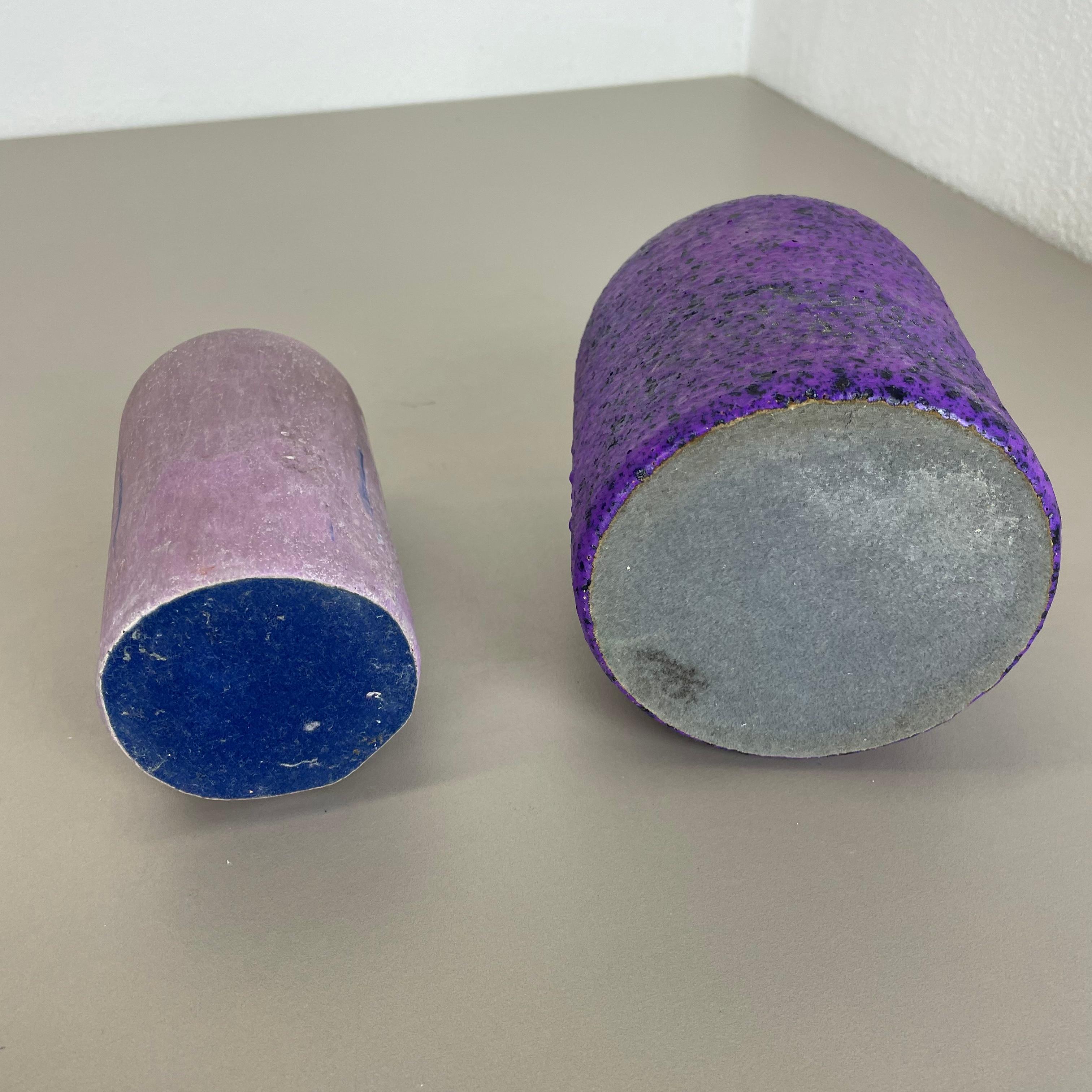 Set di 2 vasi in ceramica rosa e viola Objects for Objects, Otto Keramik, Germania, 1970 in vendita 10