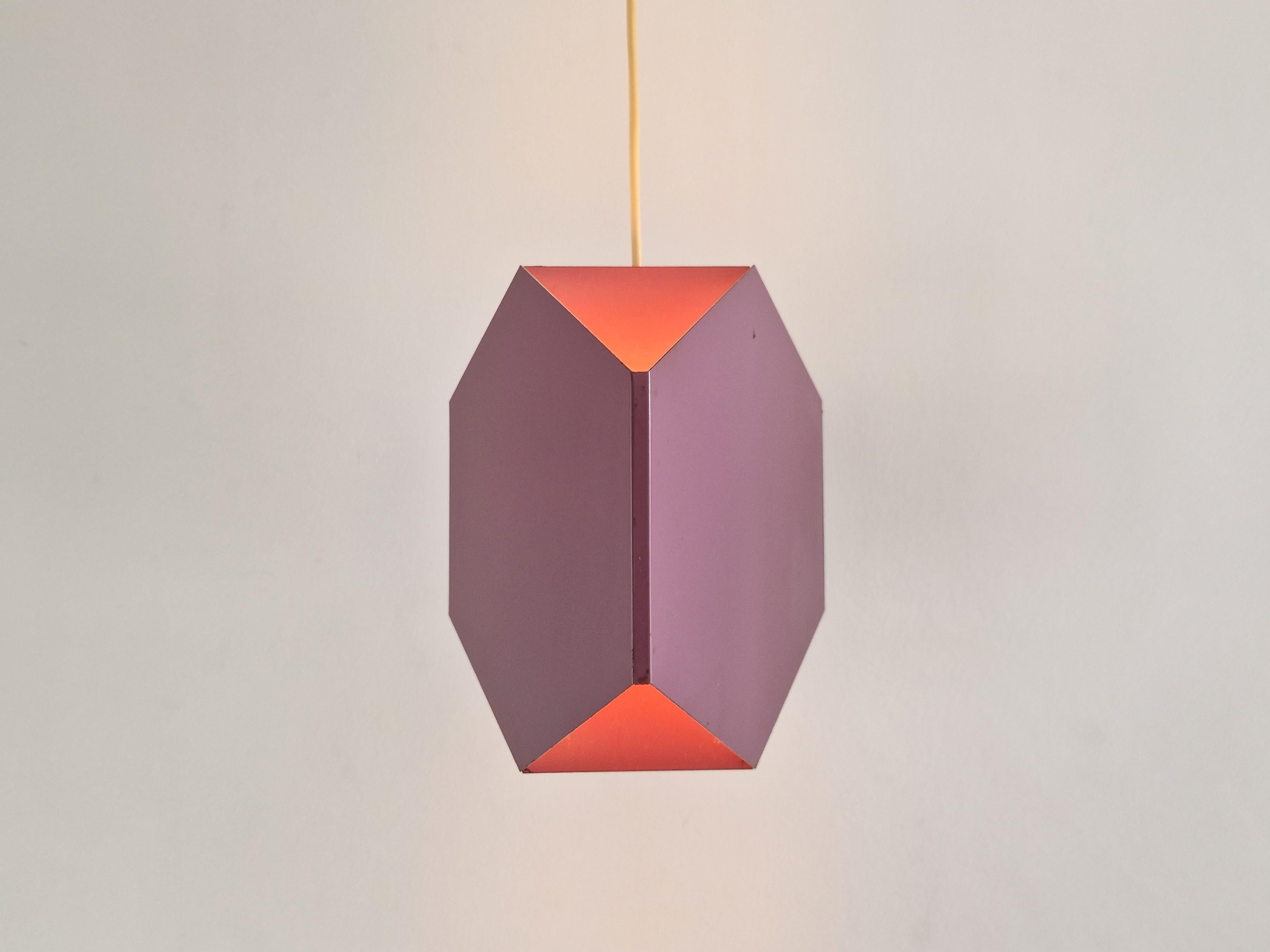 Set di 2 lampade a sospensione Seks-Tre viola di Ole Panton per Lyfa, Danimarca anni '60 in vendita 4