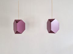 Set di 2 lampade a sospensione Seks-Tre viola di Ole Panton per Lyfa, Danimarca anni '60