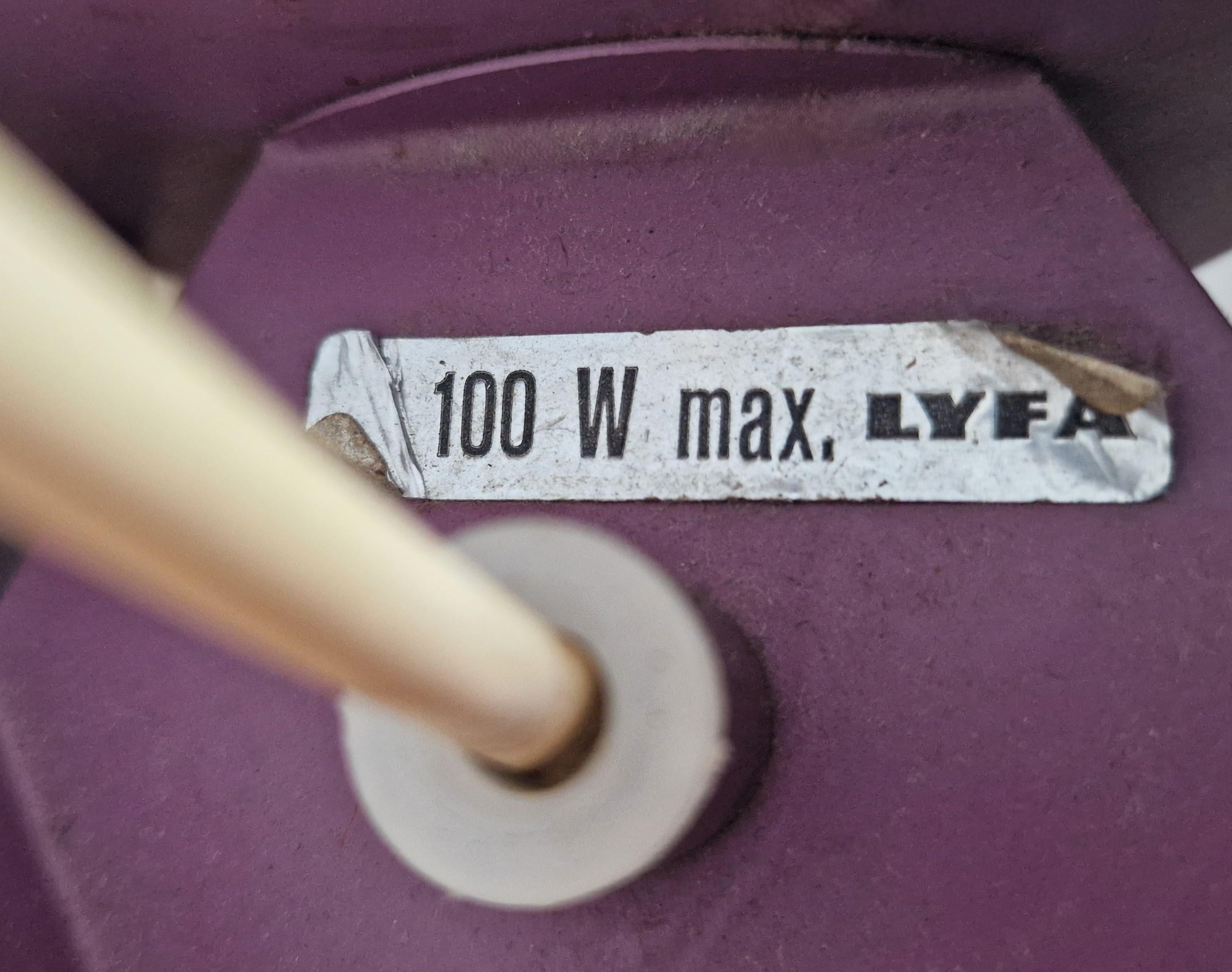 Metà XX secolo Set di 2 lampade a sospensione Seks-Tre viola di Ole Panton per Lyfa, Danimarca anni '60 in vendita