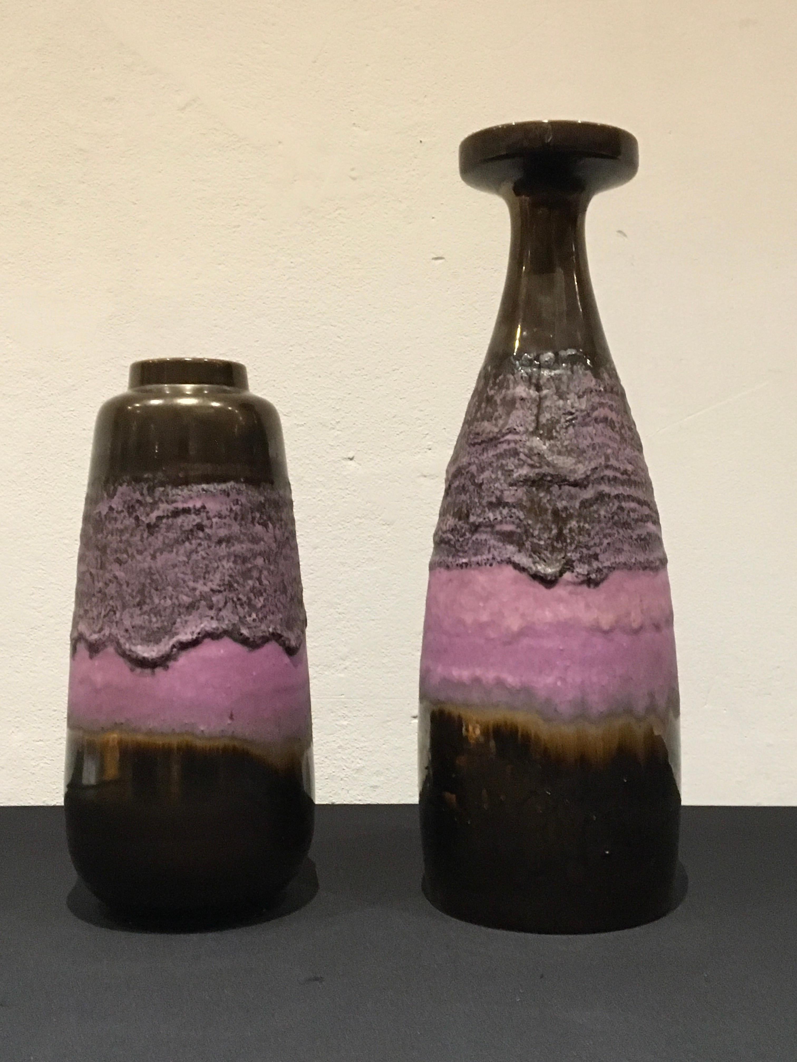 Set of 2 Purple Vases, 1970s, Germany  For Sale 5