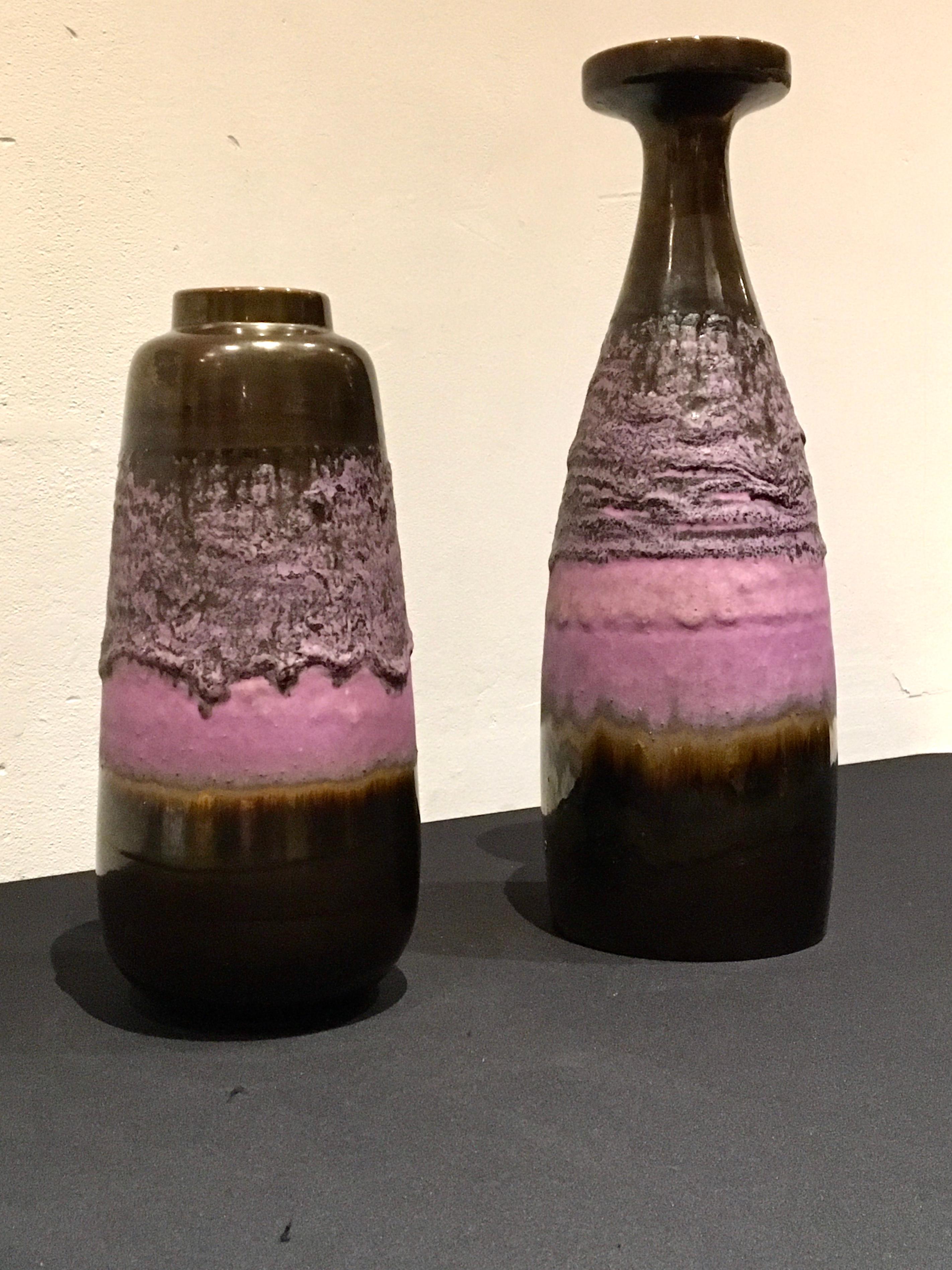 Set of 2 Purple Vases, 1970s, Germany  For Sale 14