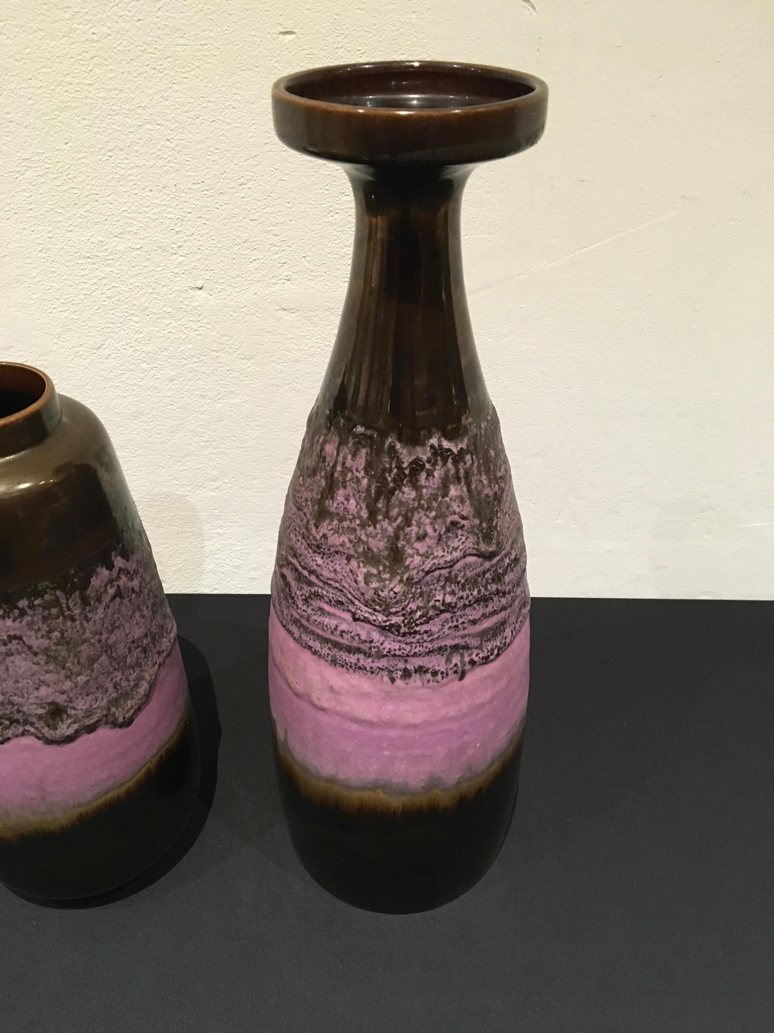 Set of 2 Purple Vases, 1970s, Germany  In Good Condition For Sale In Antwerp, BE