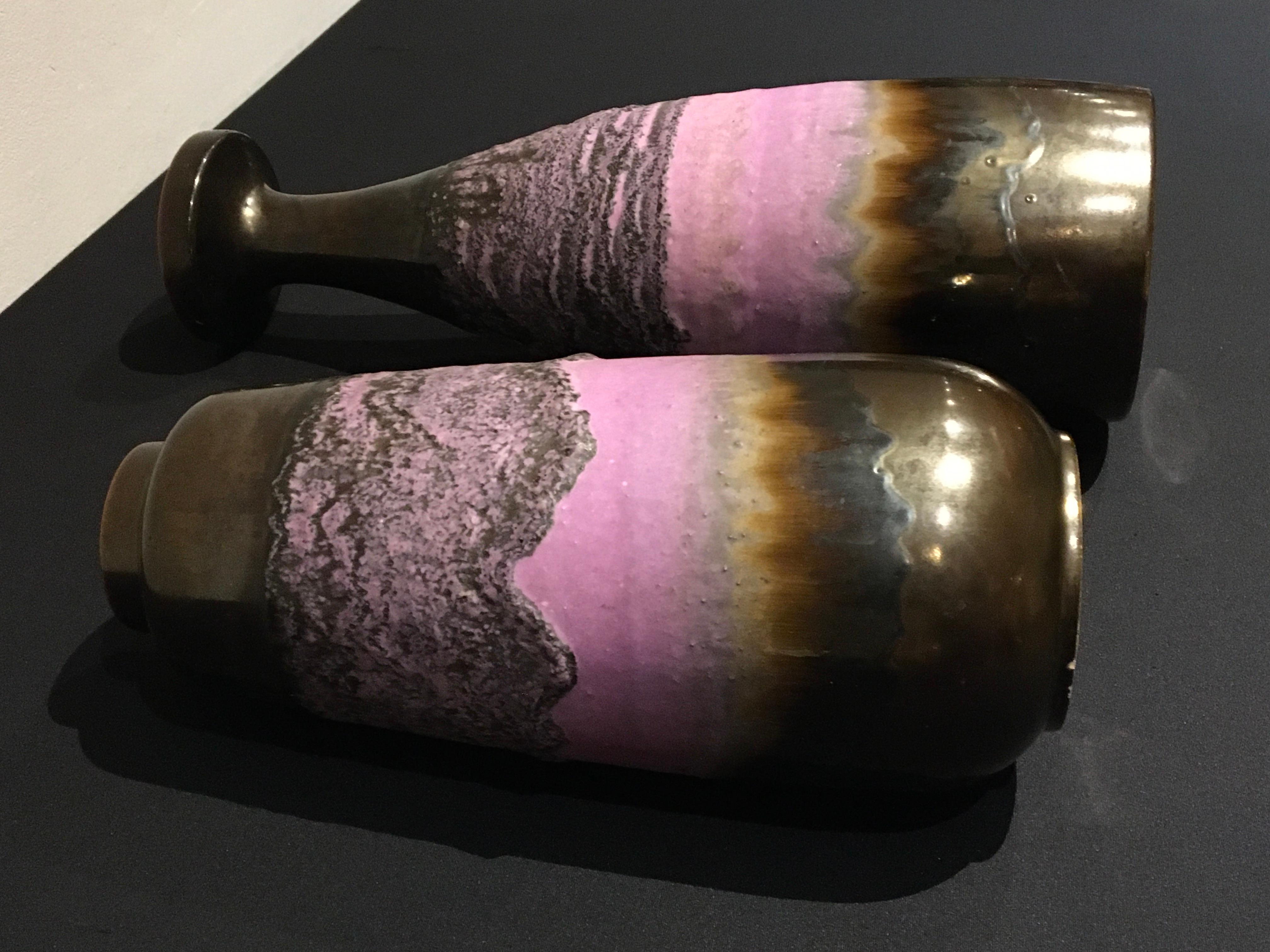 Ensemble de 2 vases violets, années 1970, Allemagne  en vente 1