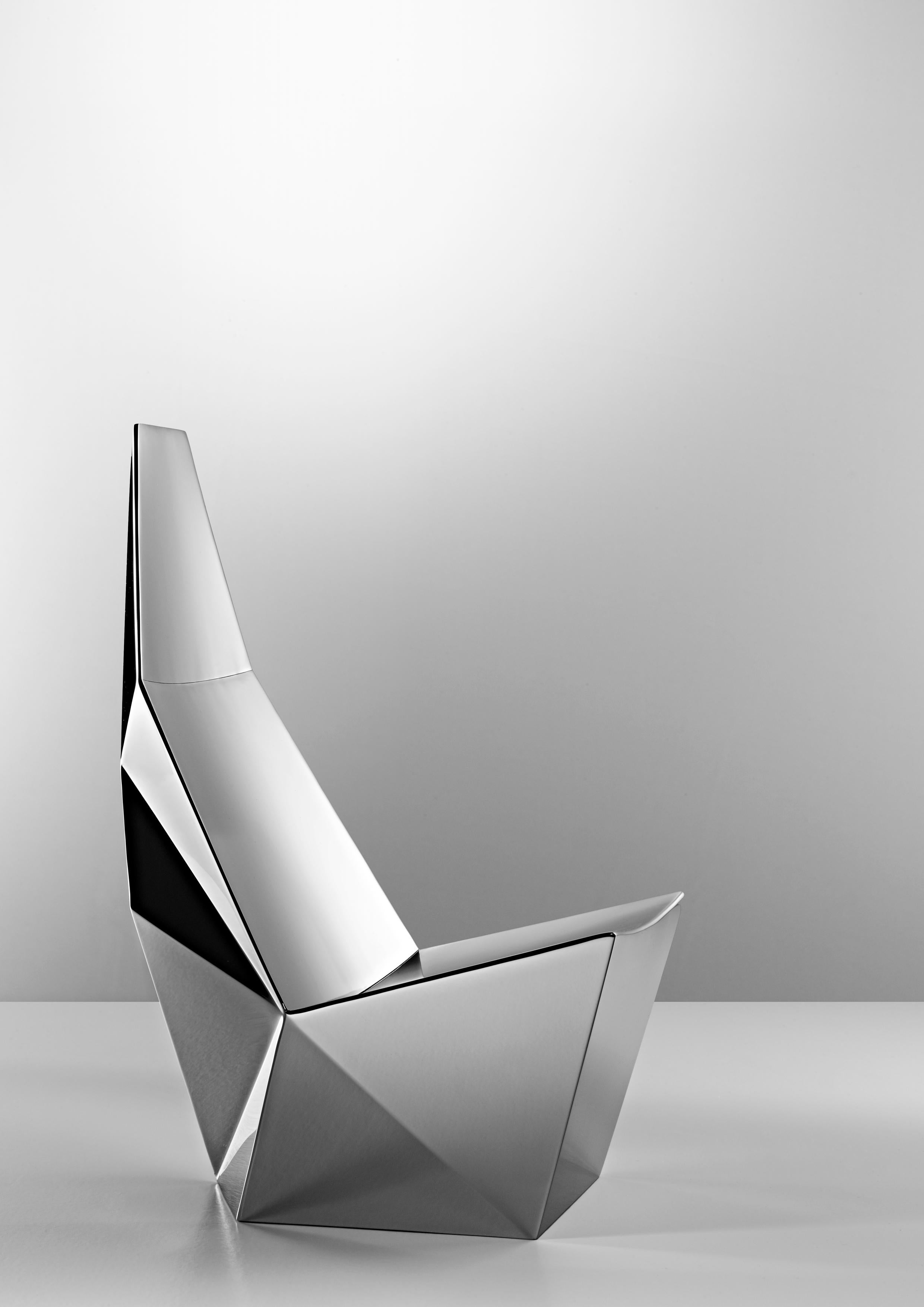 Métal Ensemble de 2 chaises longues QTZ et pouf d'Alexander Lotersztain en vente