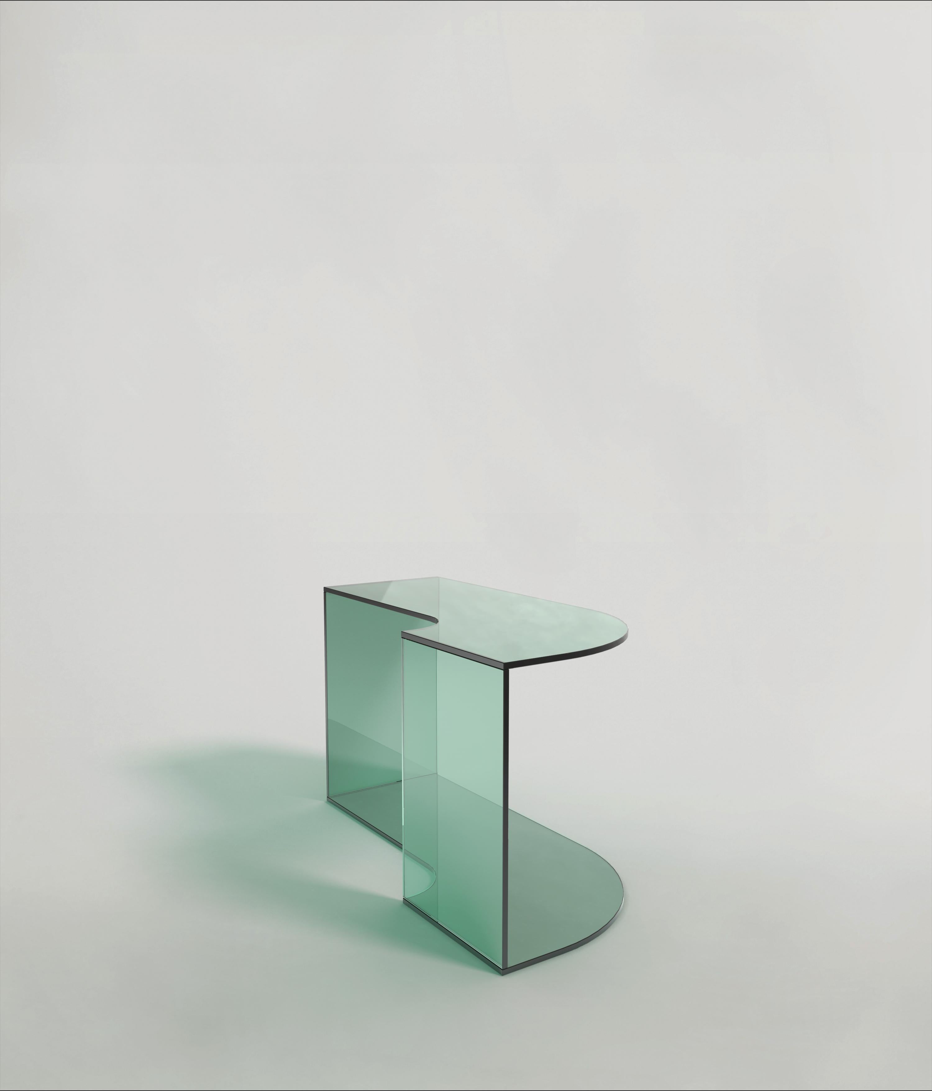 Glass Set of 2 Quarter V1 and V2 Tables by Edizione Limitata