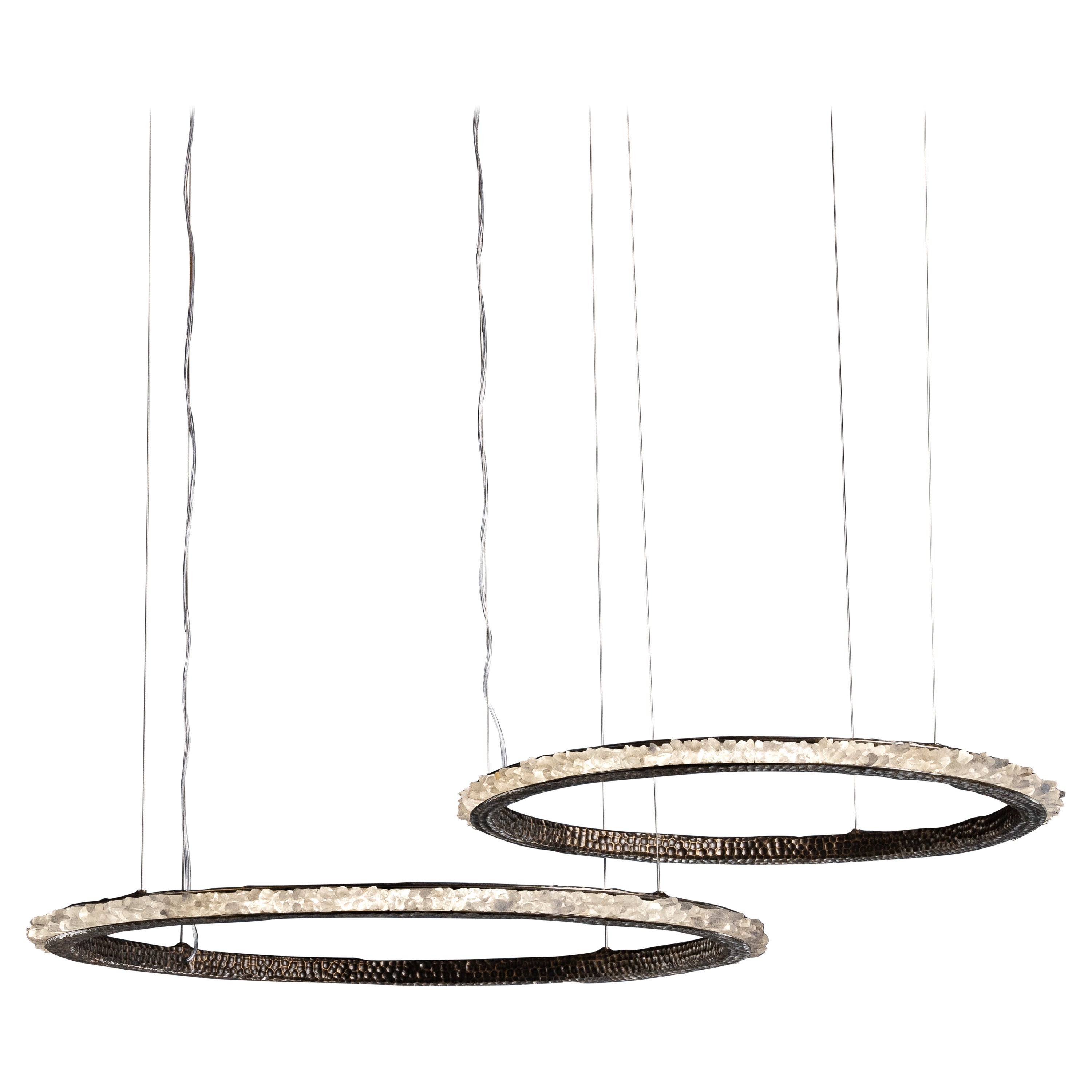 Ensemble de 2 lustres en quartz VI 88 et VI 73 par Aver
