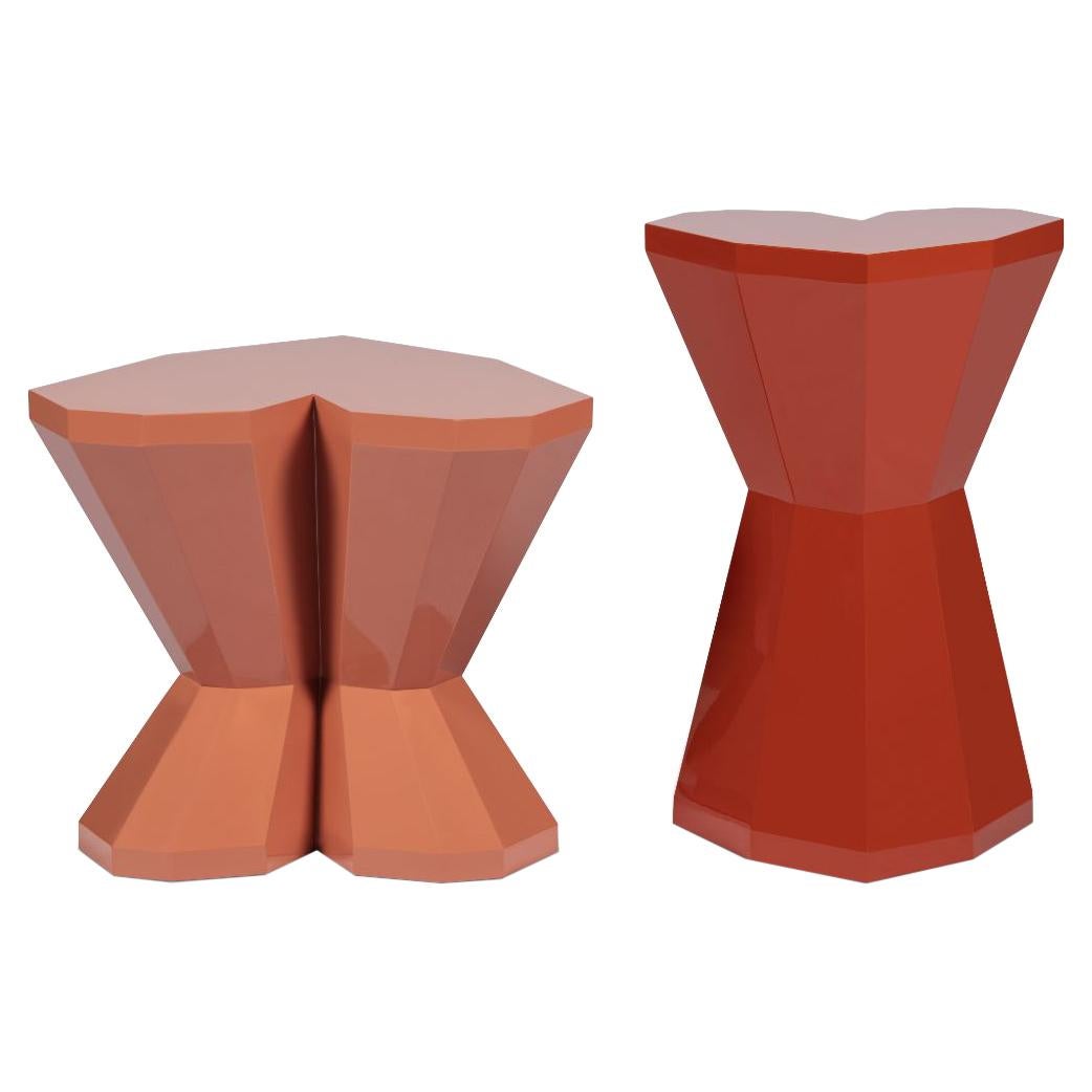Set of 2 Queen Heart Side Tables by Royal Stranger