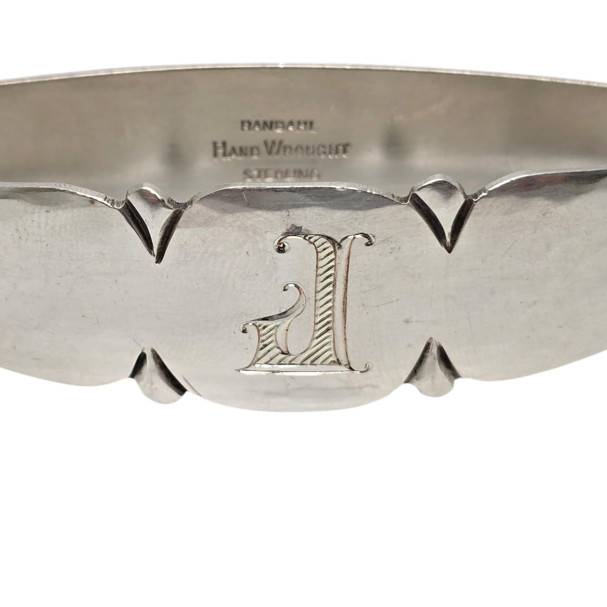 Set di 2 portatovaglioli in argento sterling Randahl con diversi monogrammi #21022 in vendita 1