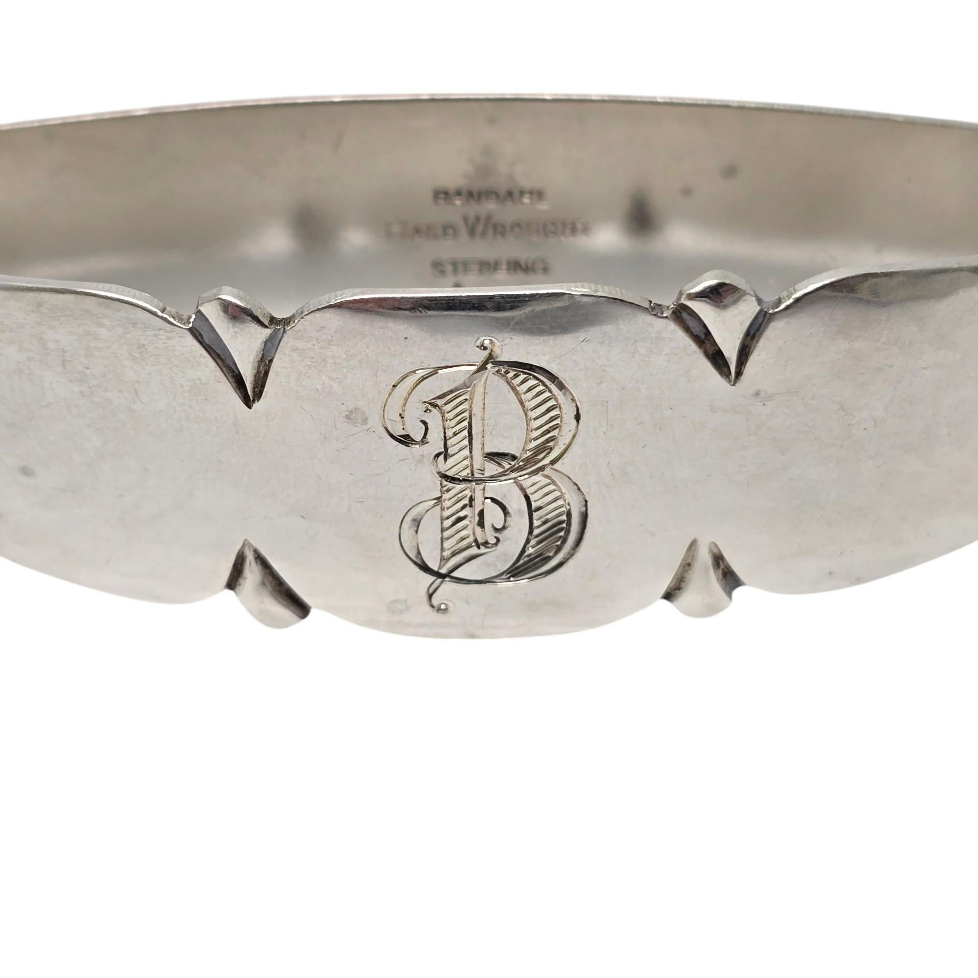 Set di 2 portatovaglioli in argento sterling Randahl con diversi monogrammi #21022 in vendita 2