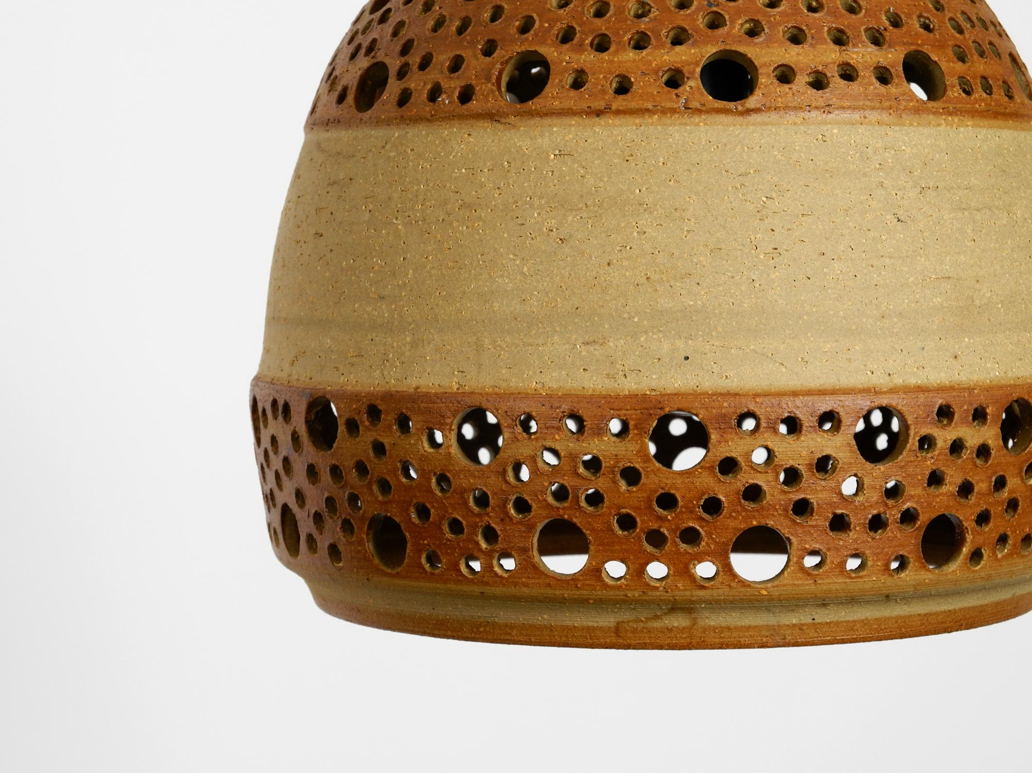 Set of 2 Rare 1960s Ceramic Pendant Lamps by P. Bovin, Bornholm, Denmark 5