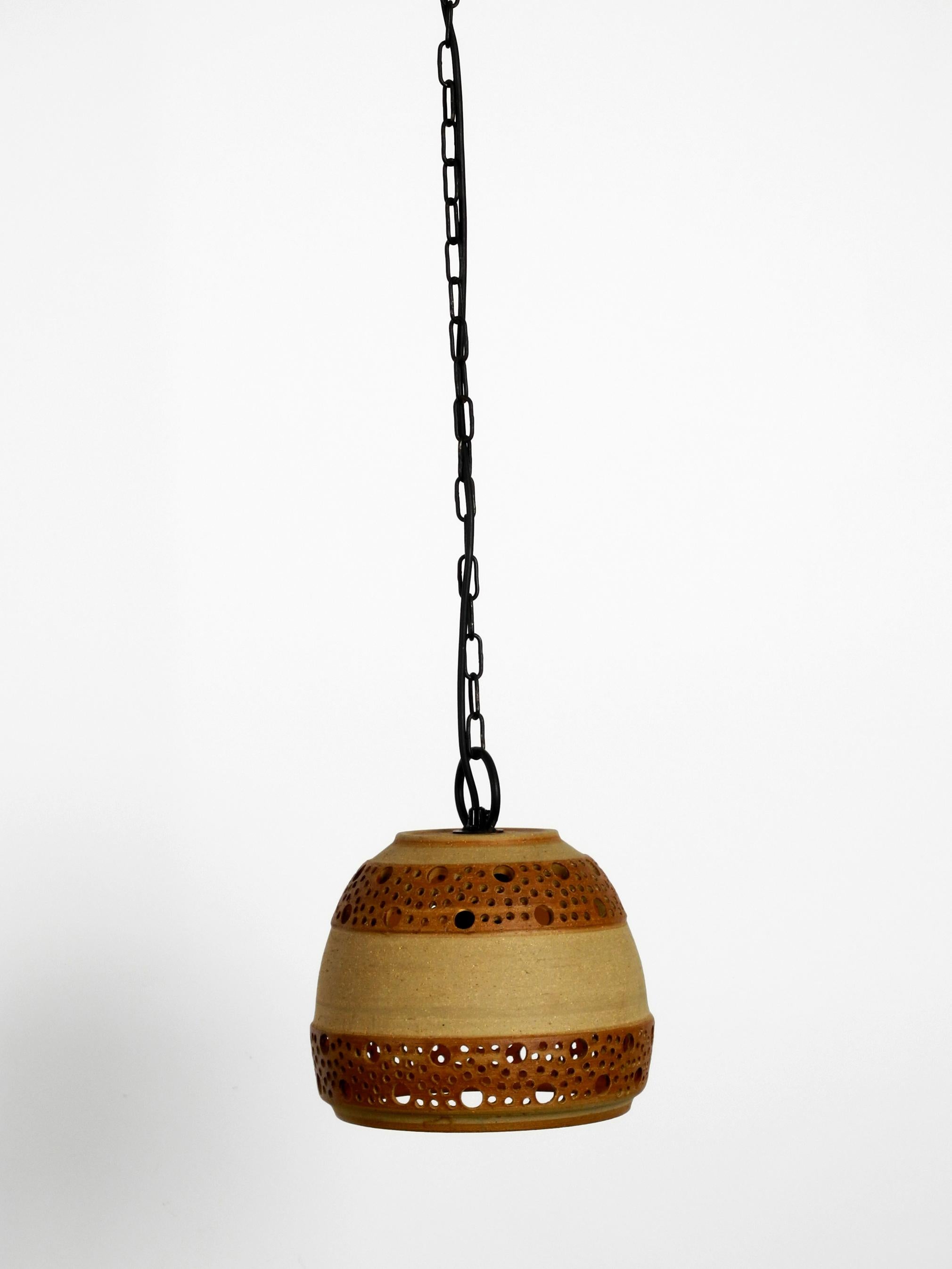Set of 2 Rare 1960s Ceramic Pendant Lamps by P. Bovin, Bornholm, Denmark 1