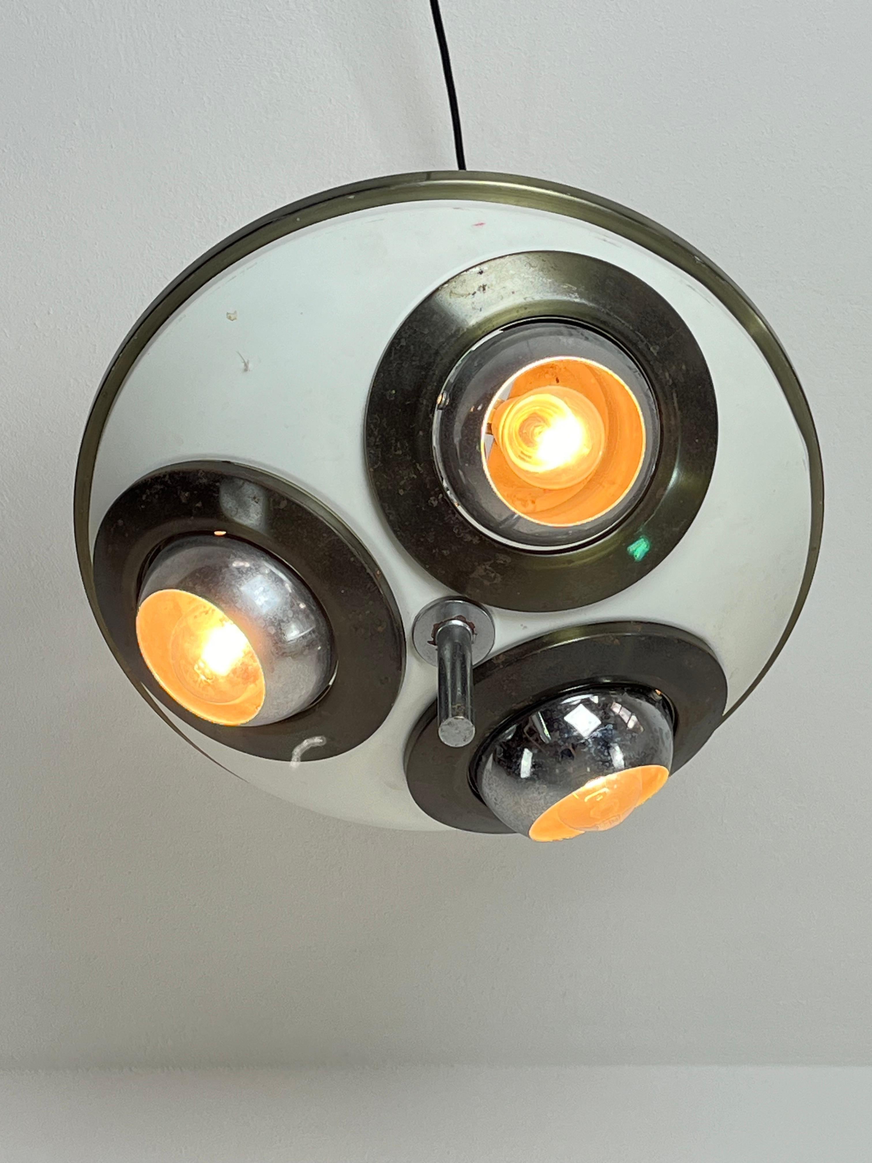 Set di 2 rari lampadari da soffitto di metà secolo  di Angelo Lelli per Arredoluce 1950 in vendita 1