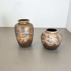 Set of 2 Rare Ceramic Pottery "lava" Vases by Dümler and Breiden, Germany, 1960s