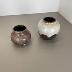 Set of 2 Rare Ceramic Pottery "Lava" Vases by Dümler and Breiden, Germany, 1960s