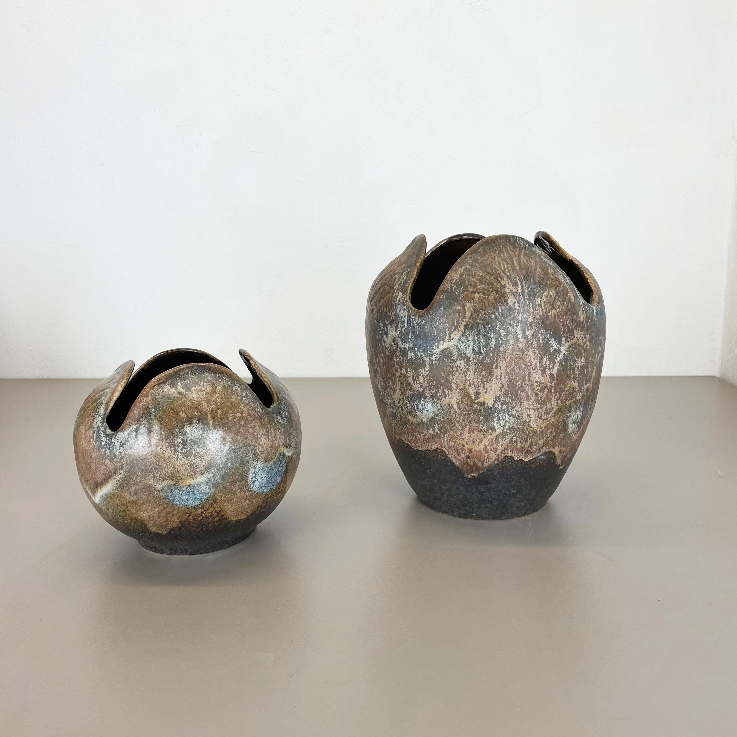 Mid-Century Modern Set of 2 Rare Ceramic Pottery 