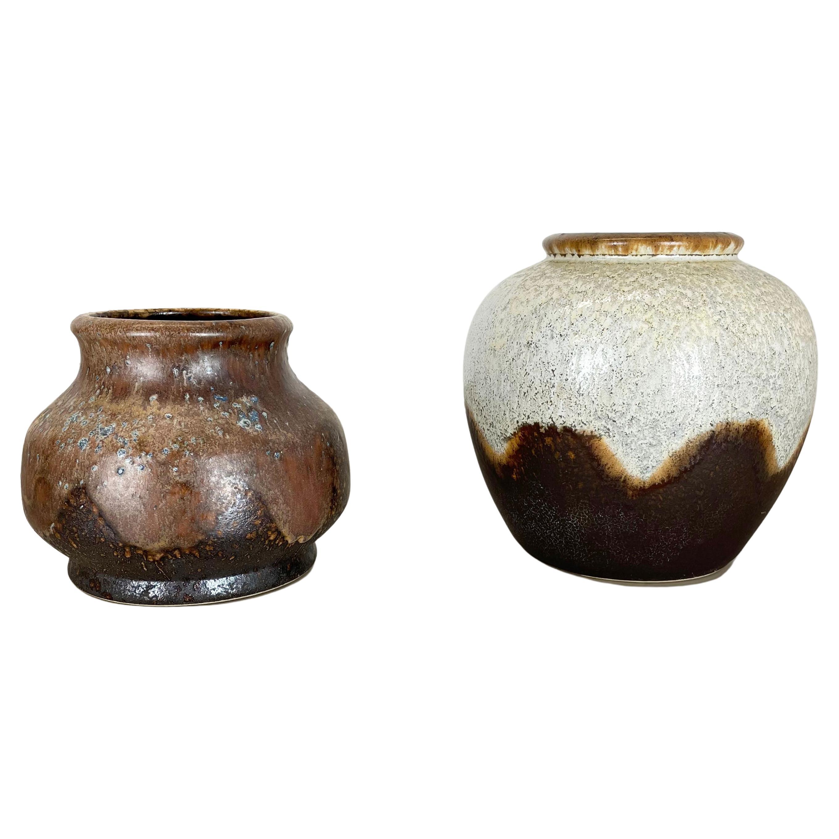 Ensemble de 2 rares vases en céramique « Lava » de Dmler et Breiden, Allemagne, années 1960