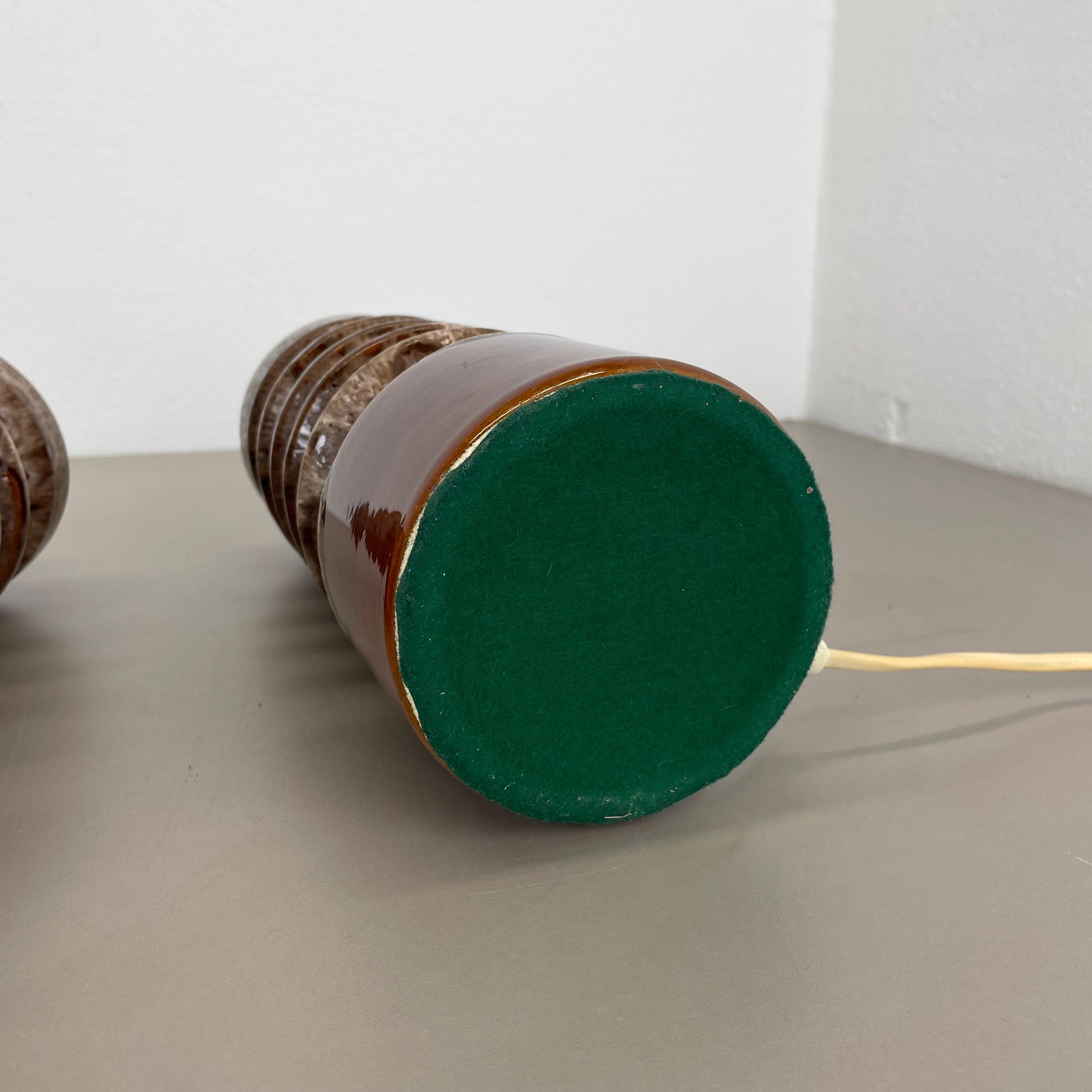 set of 2 Rare Fat Lava Ceramic WGP Table Light Hustadt Leuchten , Germany, 1970s For Sale 14
