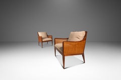 Set of 2 Rare Lounge Chairs in Walnut, Kipp Stewart, Directional, USA, c. 1950s