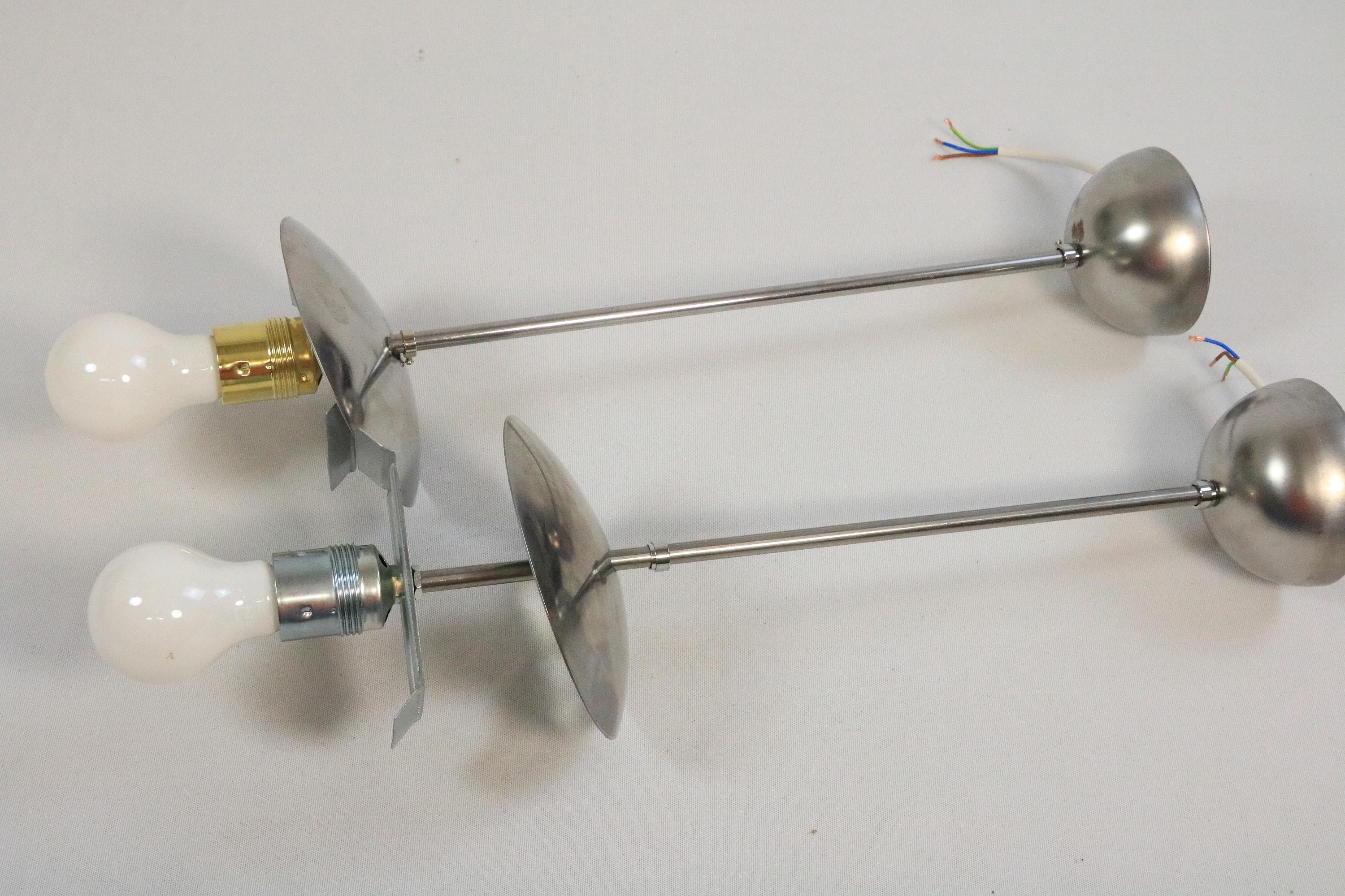 Set of 2 Rare Original 1940s Ball Lamps, Opaline Glass, Bauhaus For Sale 6